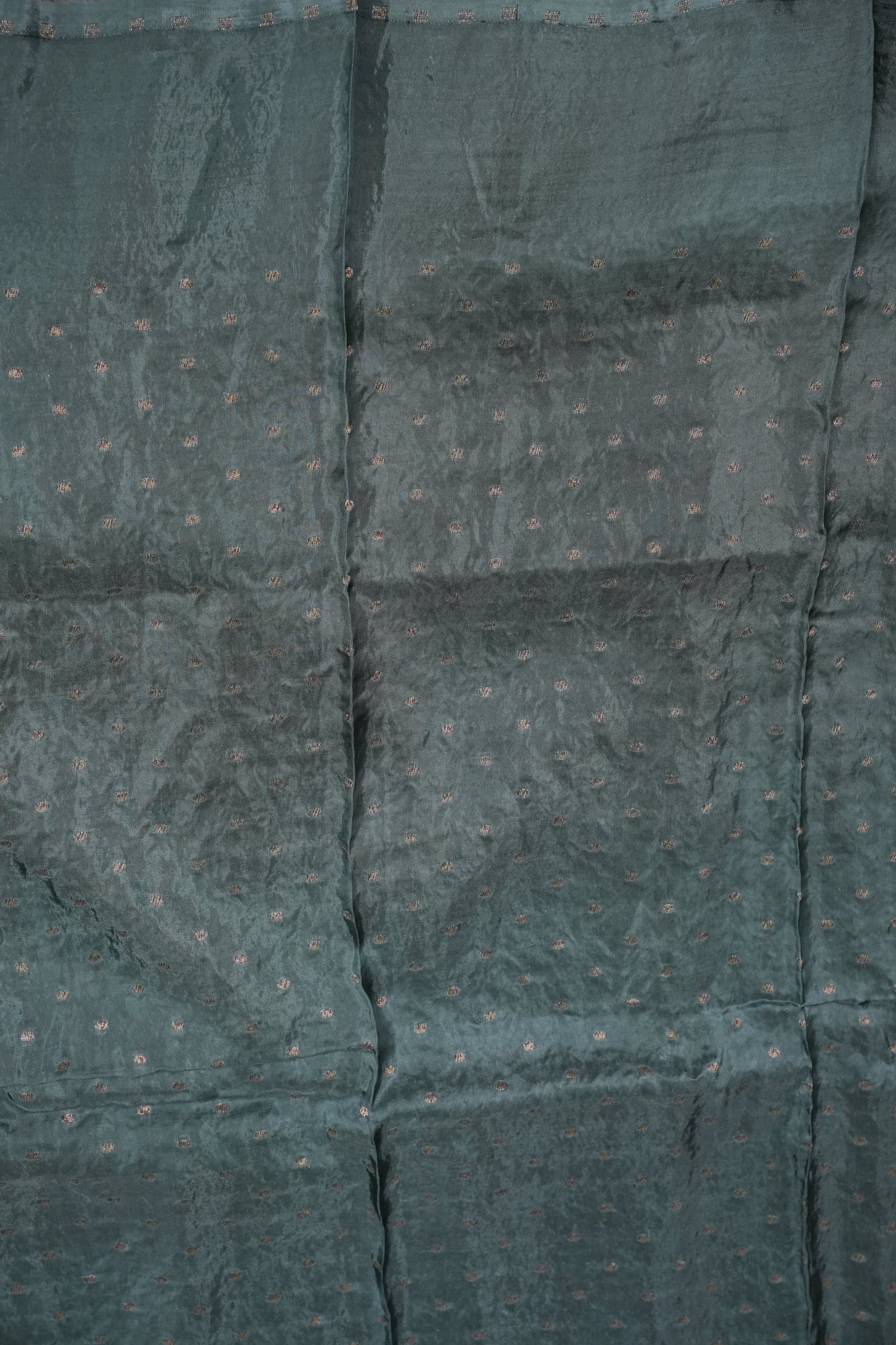 Khaddi Georgette Crepe Silk Saree with Antique Border β Blue Grey