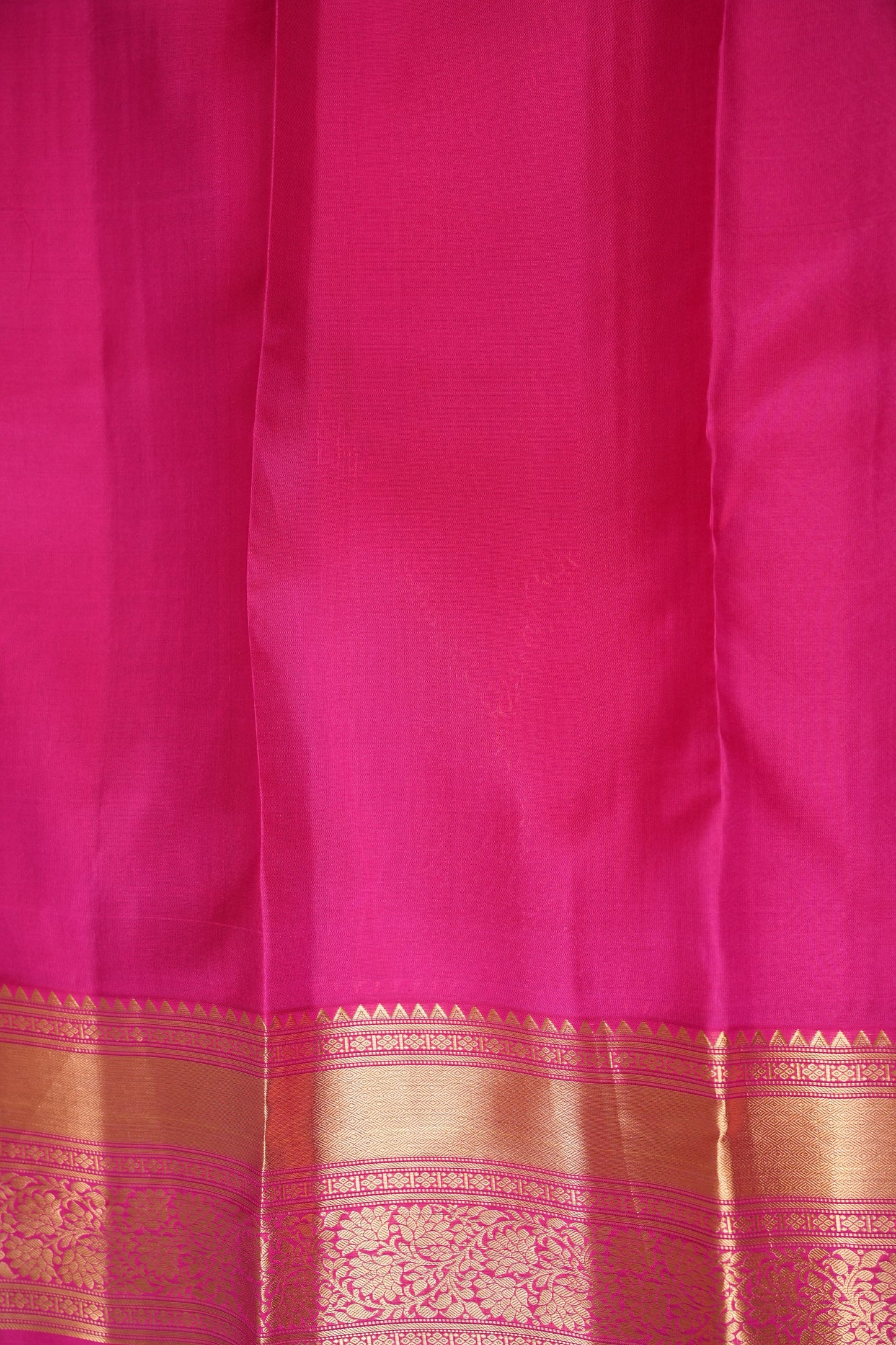Pure Kanchipuram Silk Saree with Rich Gold Zari Weave - Royal Purple & Pink