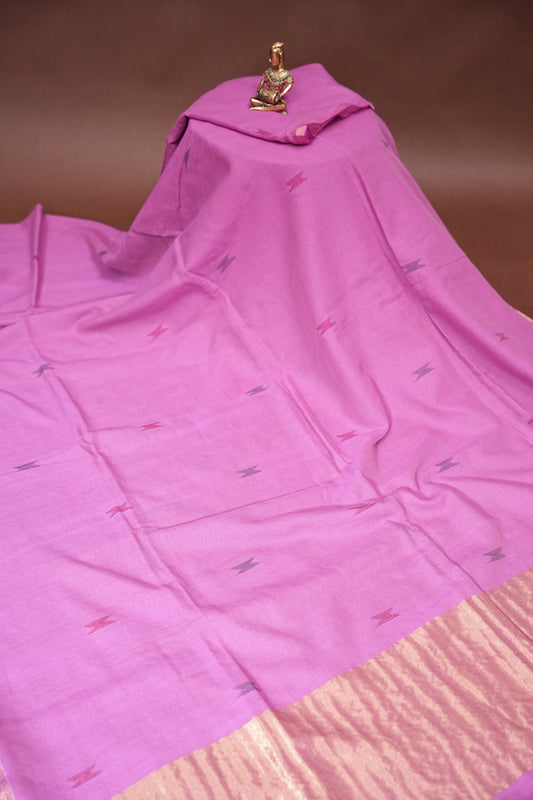 Soft Pure Cotton Saree - Soft Pink