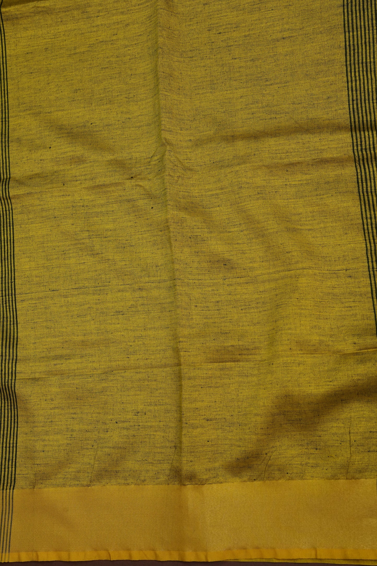 Half & Half Pure Linen Saree with Tassles - Bottle Green & Rich Mustard Yellow
