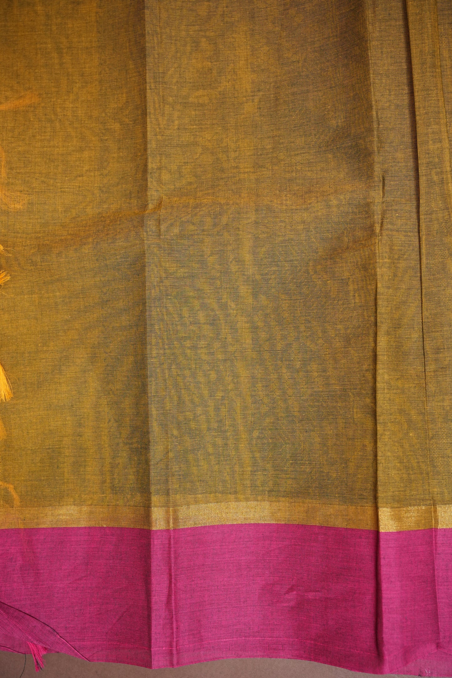 Chettinad Cotton Saree - Mustard Yellow