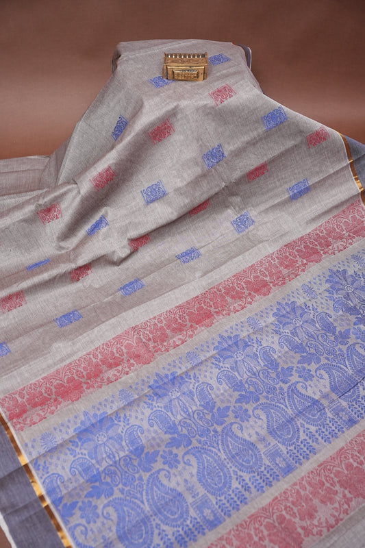 Chettinad Cotton Saree - Grey