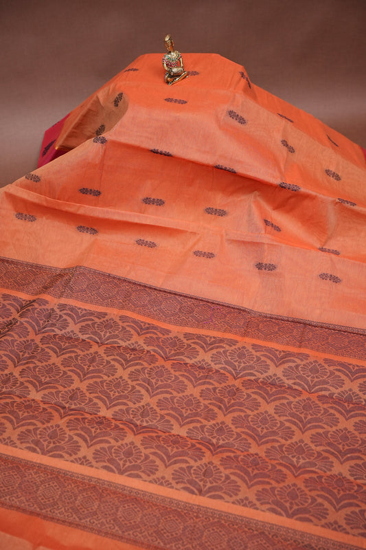 Chettinad Cotton Saree - Orange