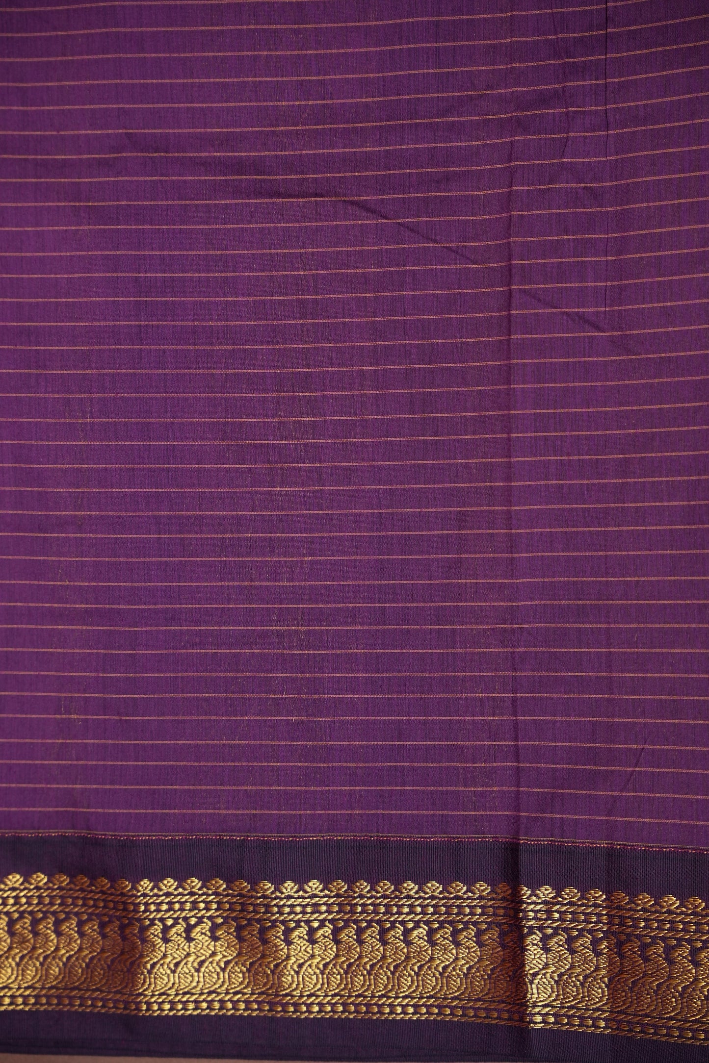 Checkered Kalyani Cotton Silk Saree - Orange