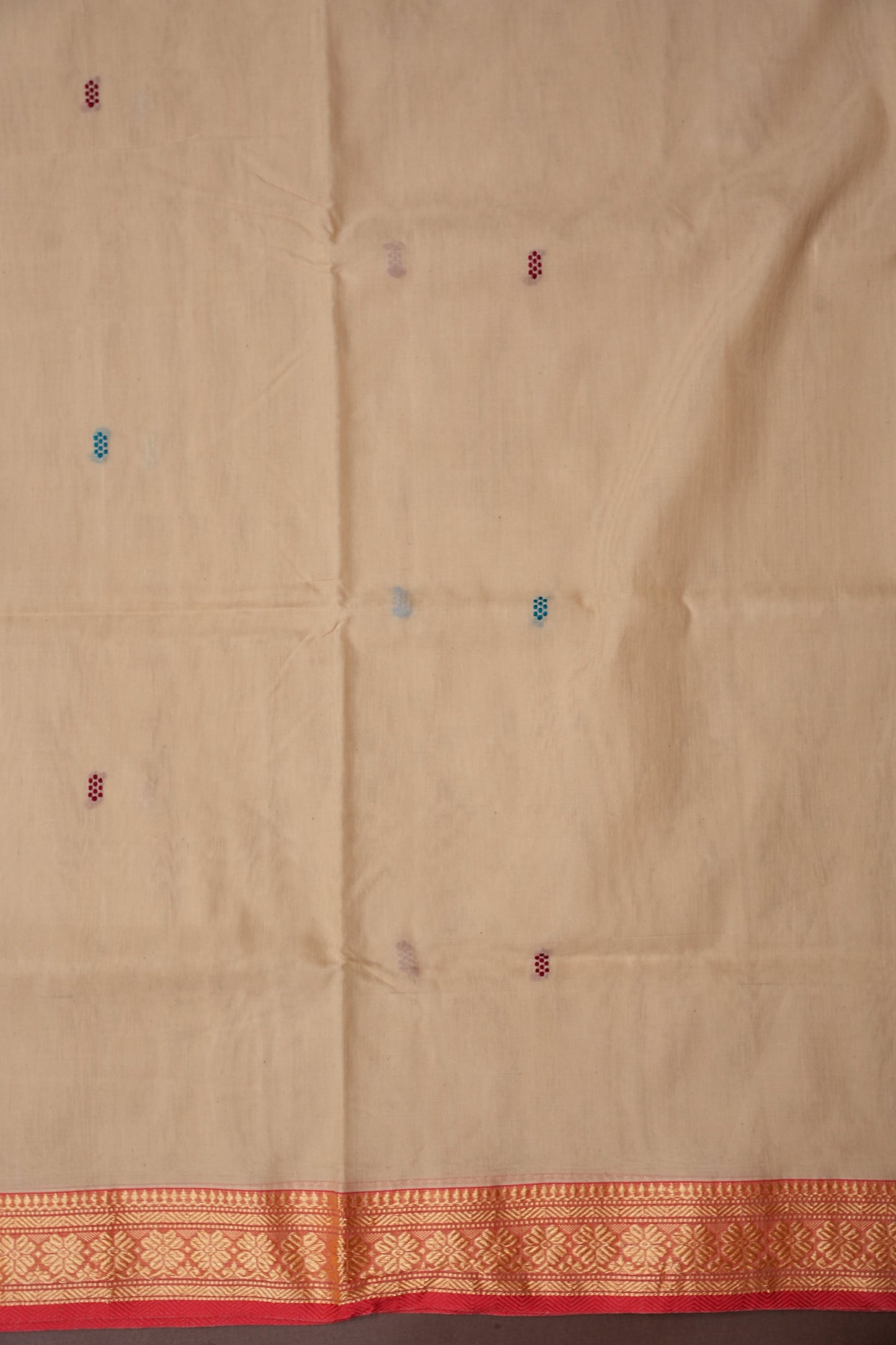 Soft Cotton Saree - Beige