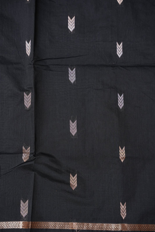 Maheshwari Silk Cotton Saree - Black