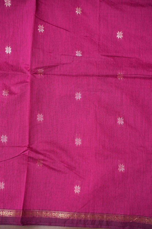 Maheshwari Silk Cotton Saree - Pink
