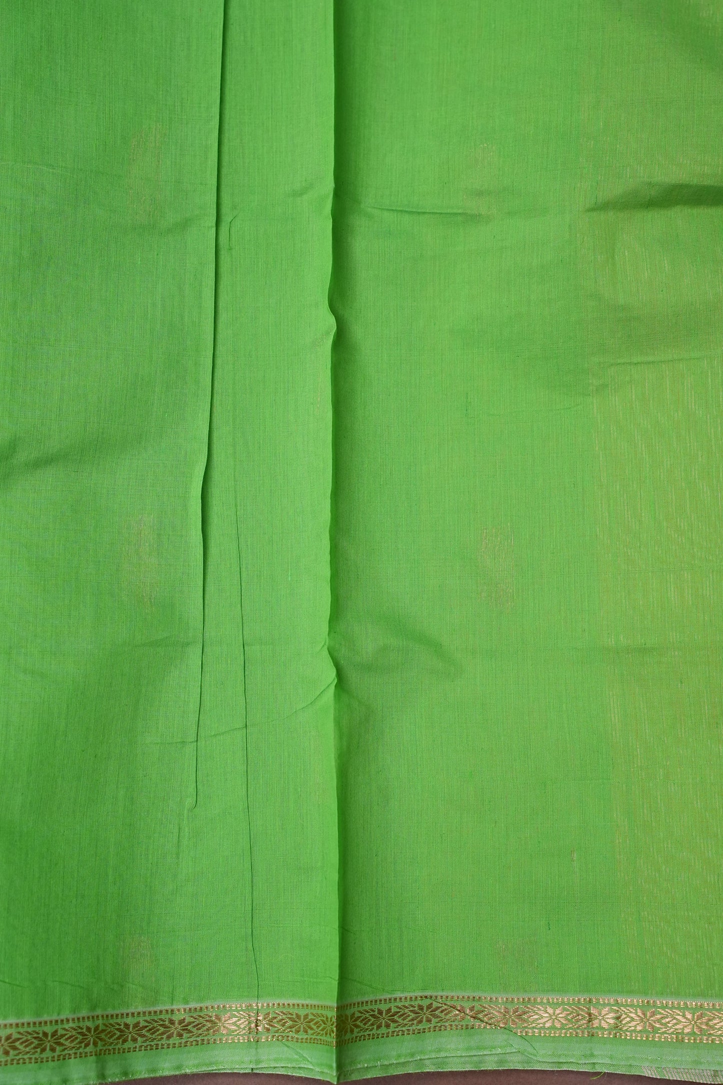 Maheshwari Silk Cotton Saree - Lemon Yellow and Green