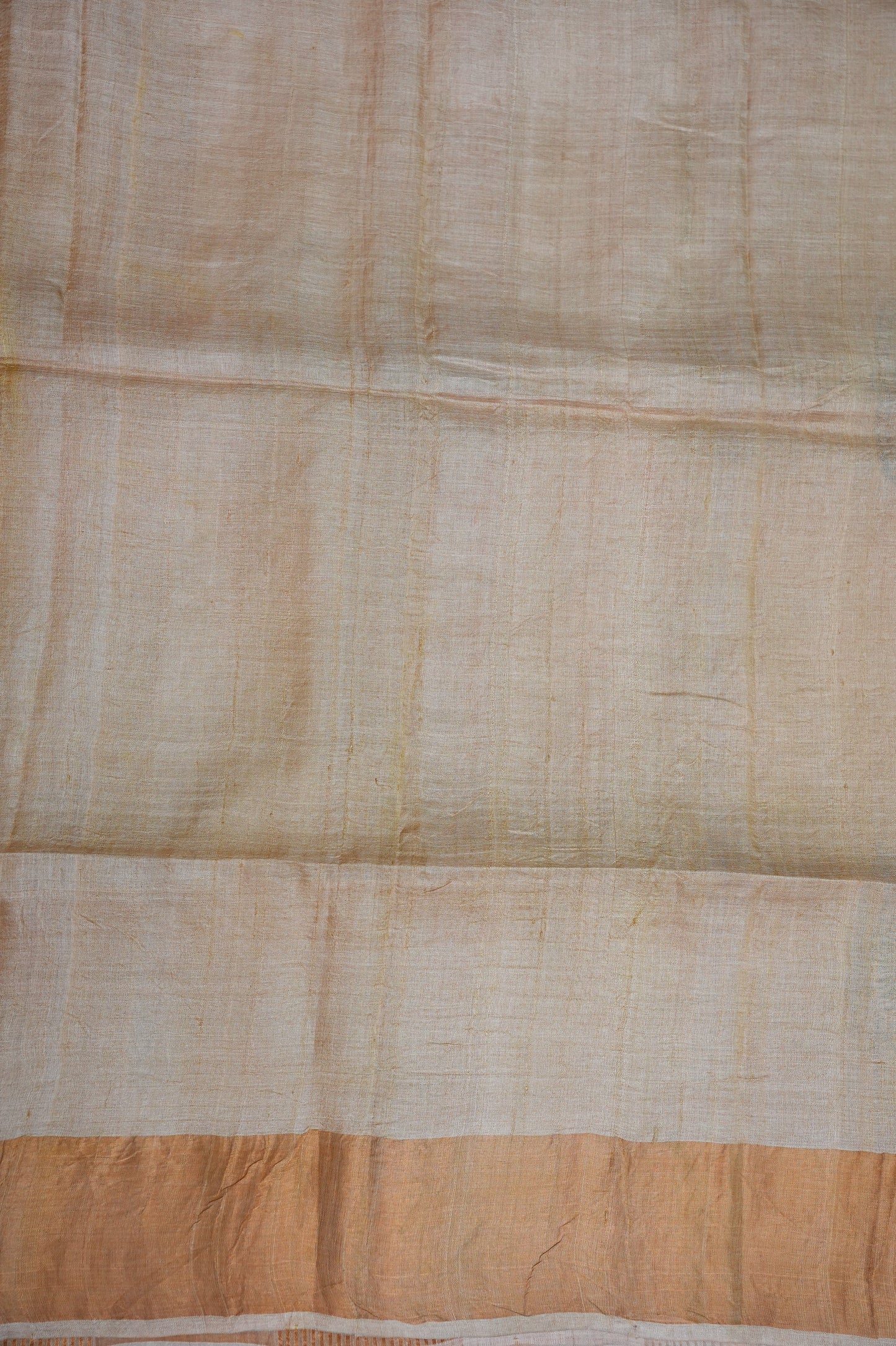 Pure Tussar Silk Saree with Traditional Block Prints β Natural Beige | Silk Mark Certified