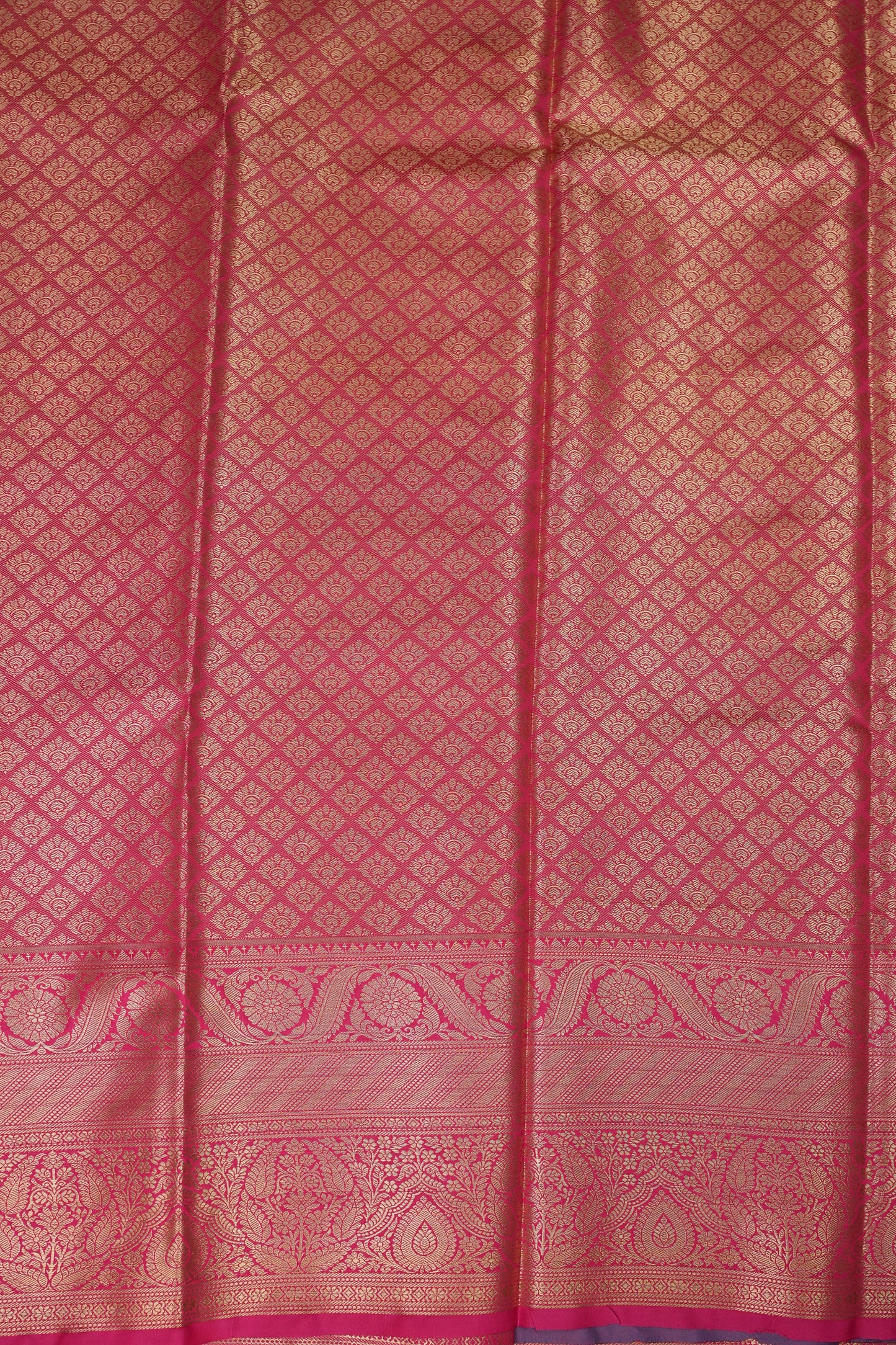 Cool Blue Semi Silk Saree with Vibrant Pink Zari Border