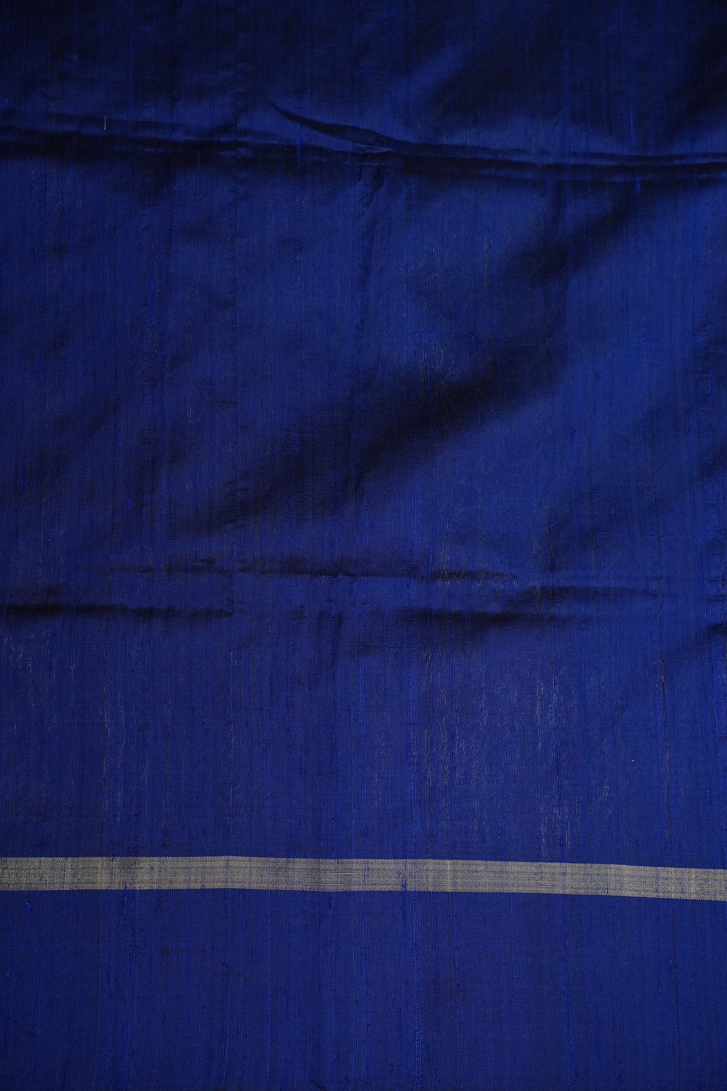 Pure Raw Silk Saree with Gold Buttas & Brocade Pallu β Blue and Navy