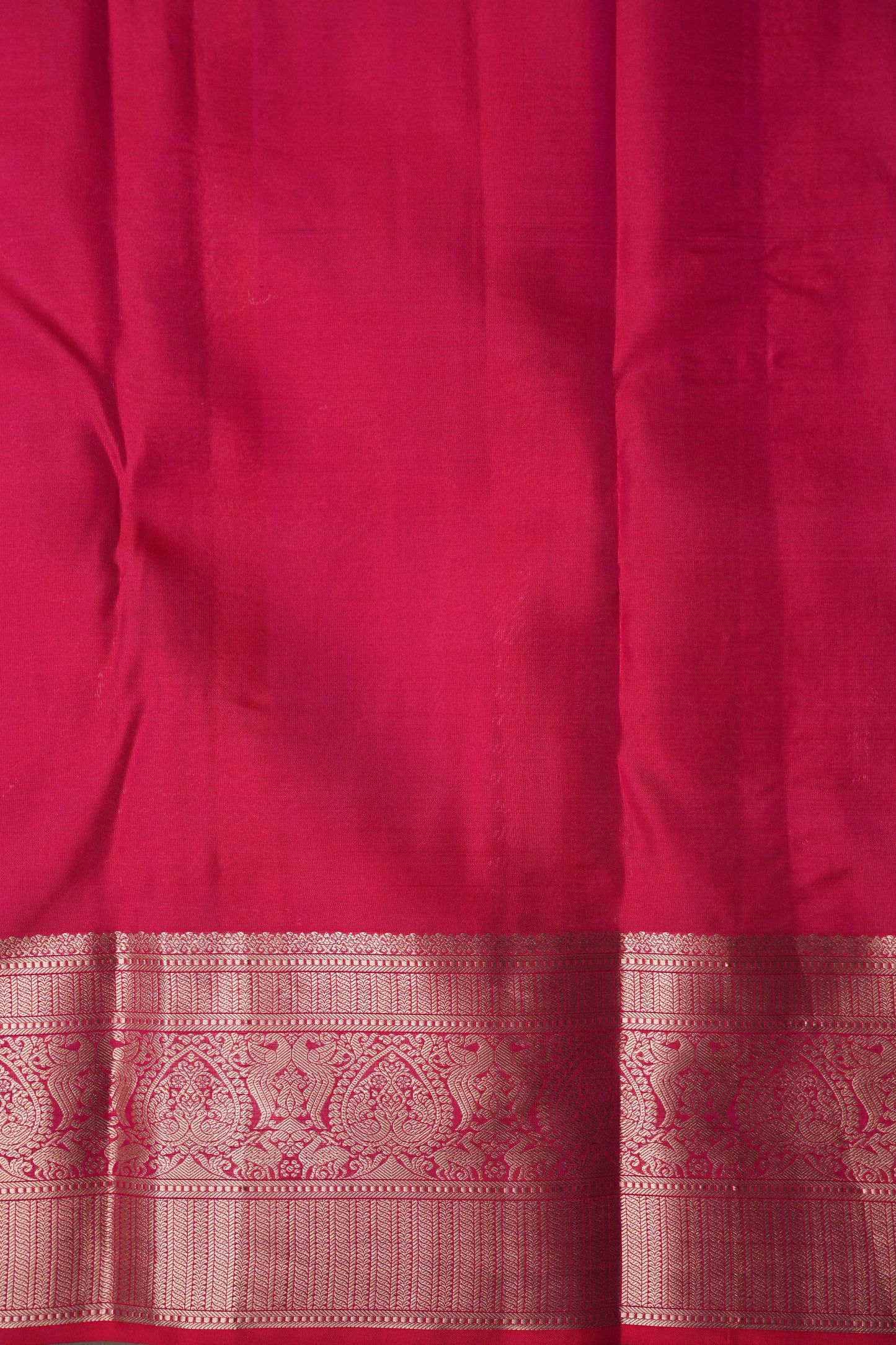 Pure Kanchipuram Brocade Silk Saree - Hot Pink & Soft Gold Zari| Silk Mark Certified