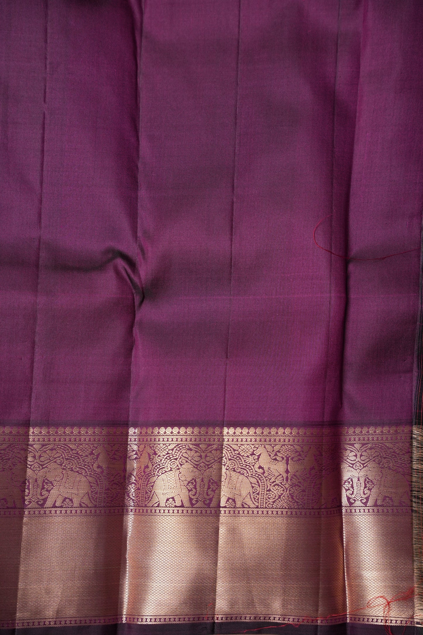 Pure Kanchipuram Brocade Silk Saree - Deep Purple| Silk Mark Certified