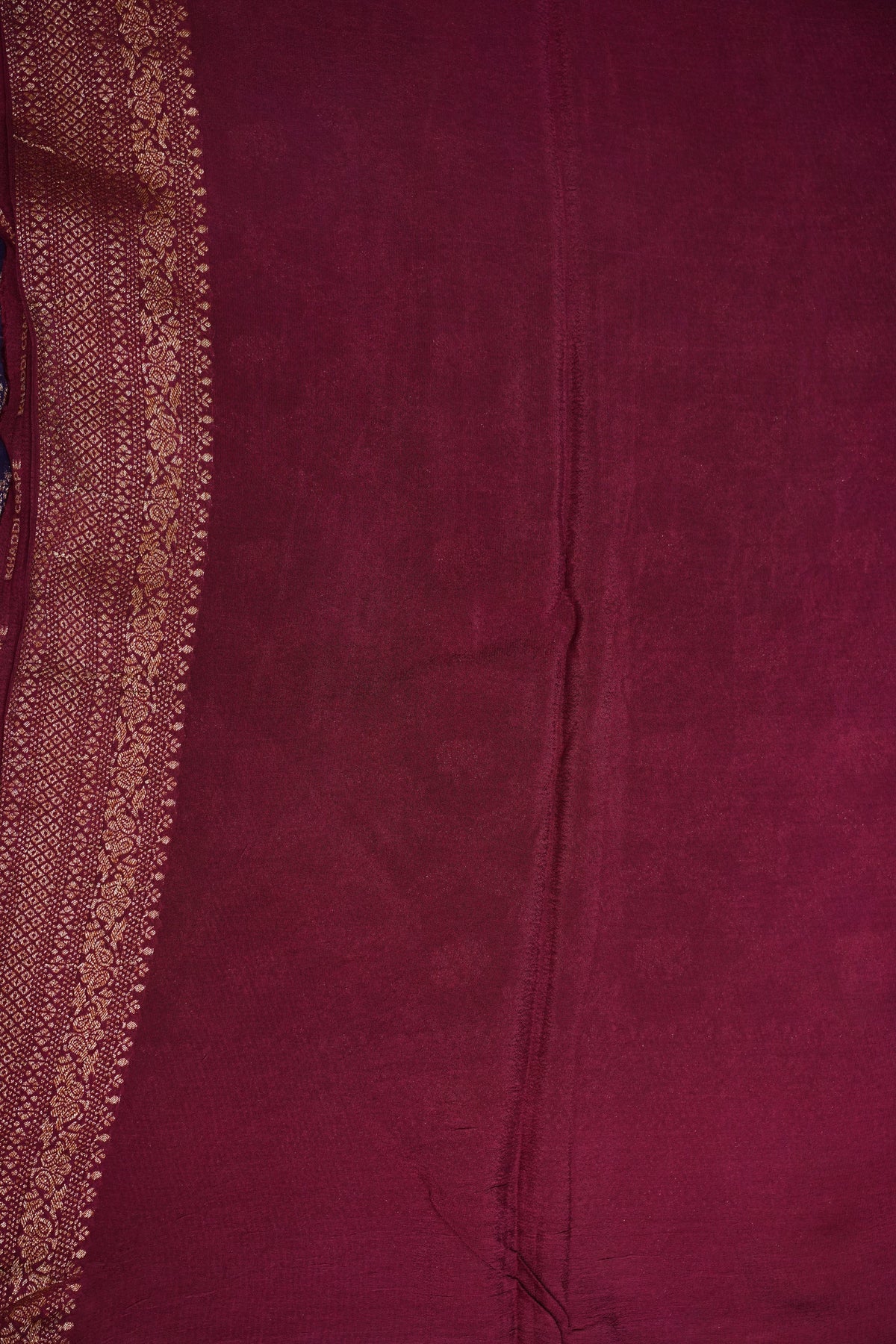 Banarasi Tussar Georgette Saree with Geometric Jaal Weave β Royal Purple & Pink