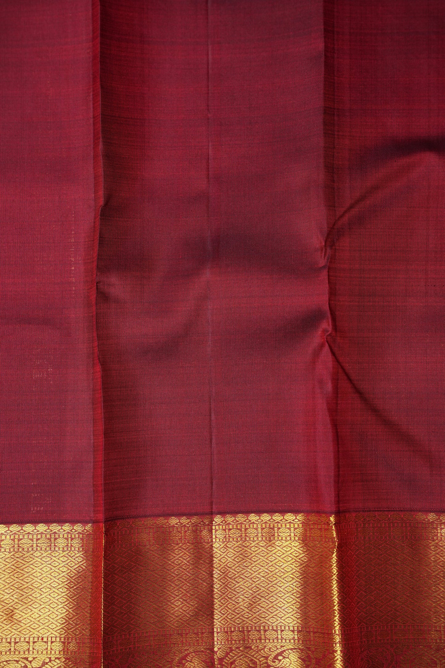 Pure Kanchipuram Silk Saree - Orange & Maroon| Silk Mark Certified