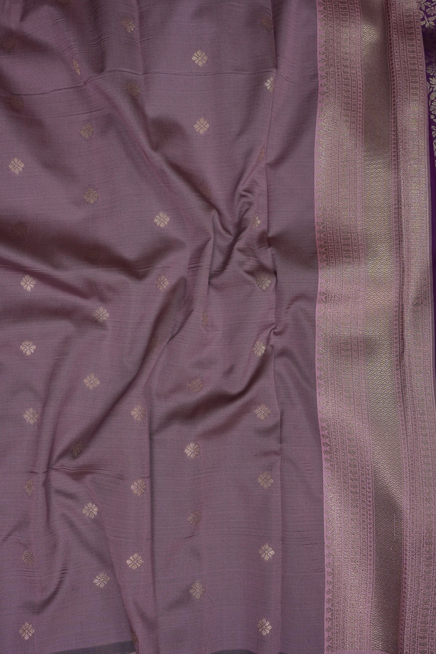 Kanchivaram Semi Silk Saree - Wine with Baby Pink