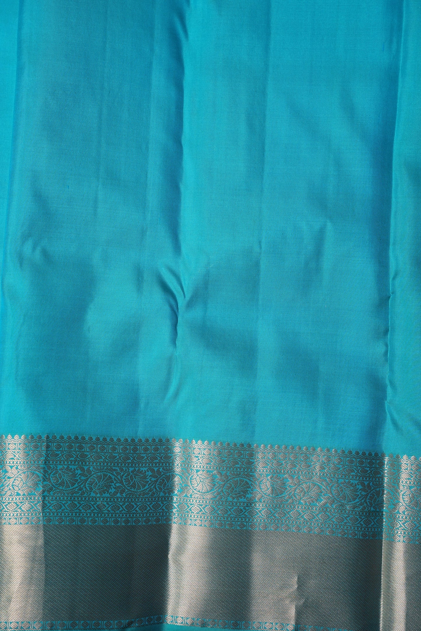 Pure Kanchipuram Brocade Silk Saree - Turquoise Blue| Silk Mark Certified