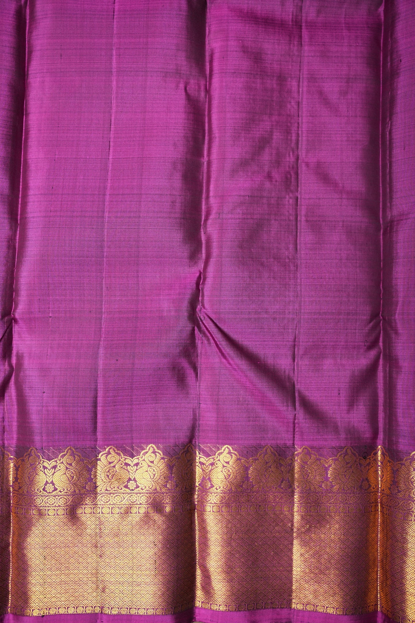 Pure Kanchipuram Silk Saree - Burnt Olive Green with Deep Magenta| Silk Mark Certified