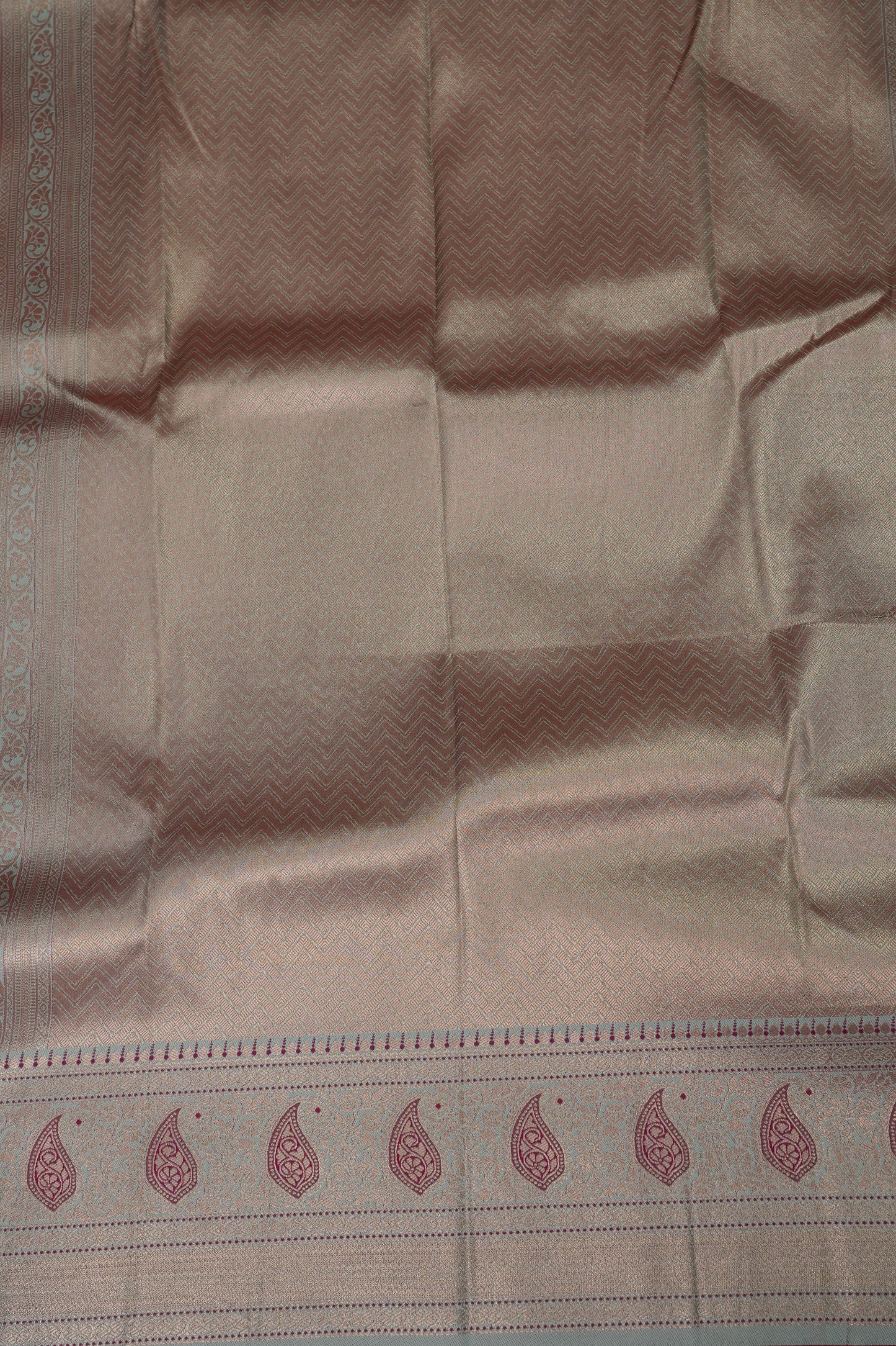 Pink Semi Silk Saree with Ice Blue Zari Border