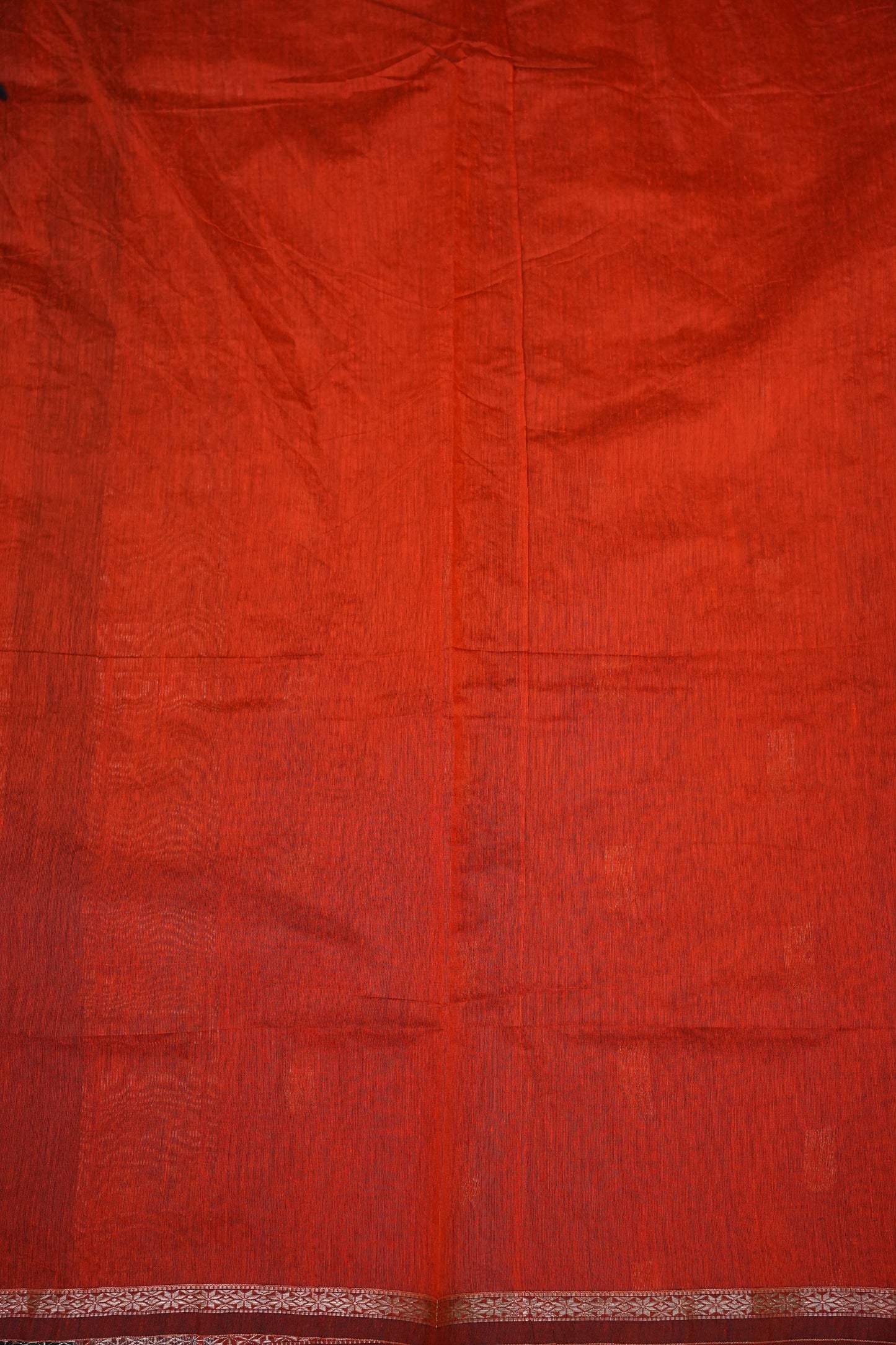 Maheshwari Silk Cotton Saree | Black With Orange