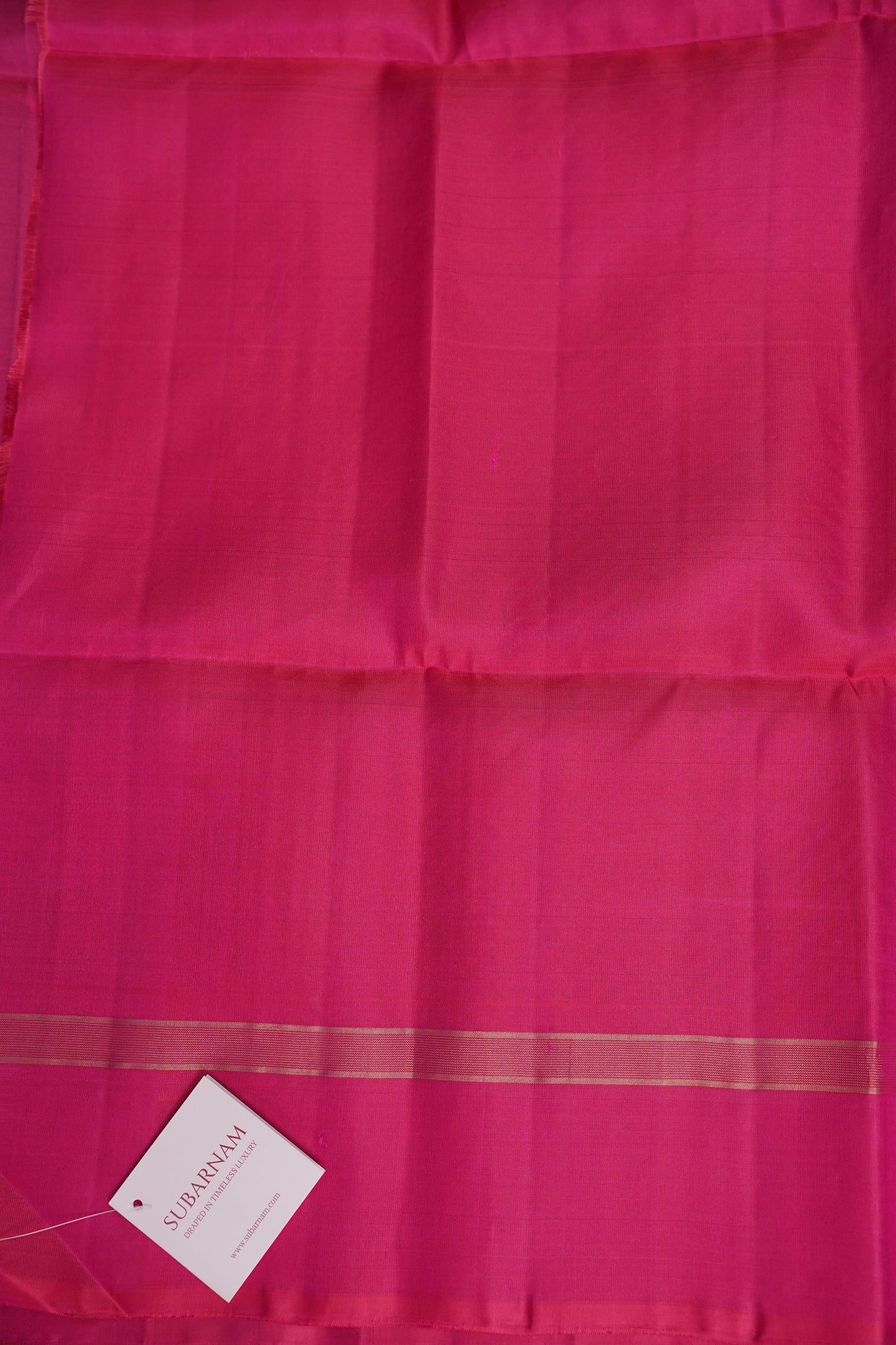 Pure Soft Silk Saree - Emerald Green with Hot Pink