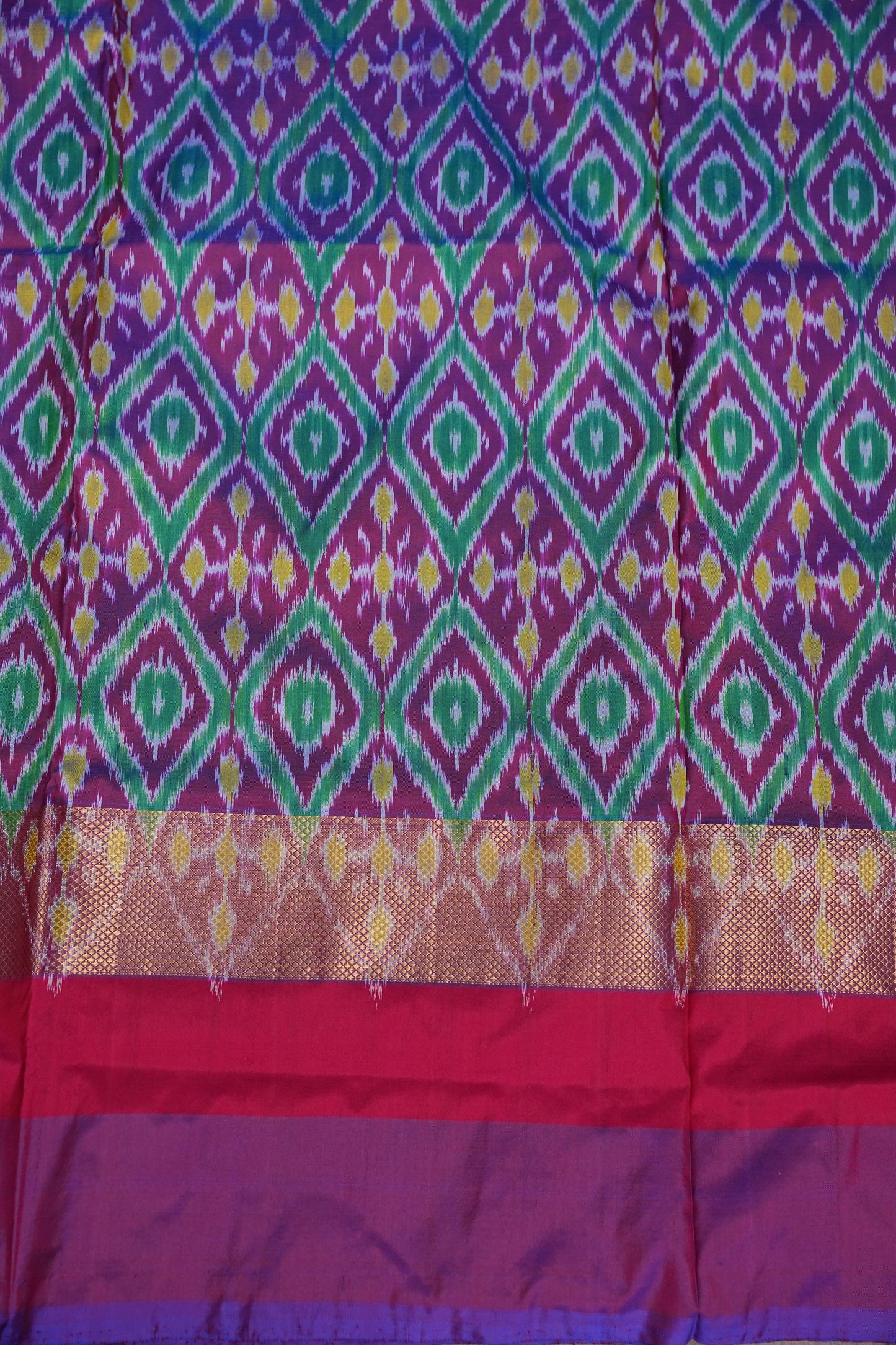 Pure Ikkat Soft Silk Saree - White