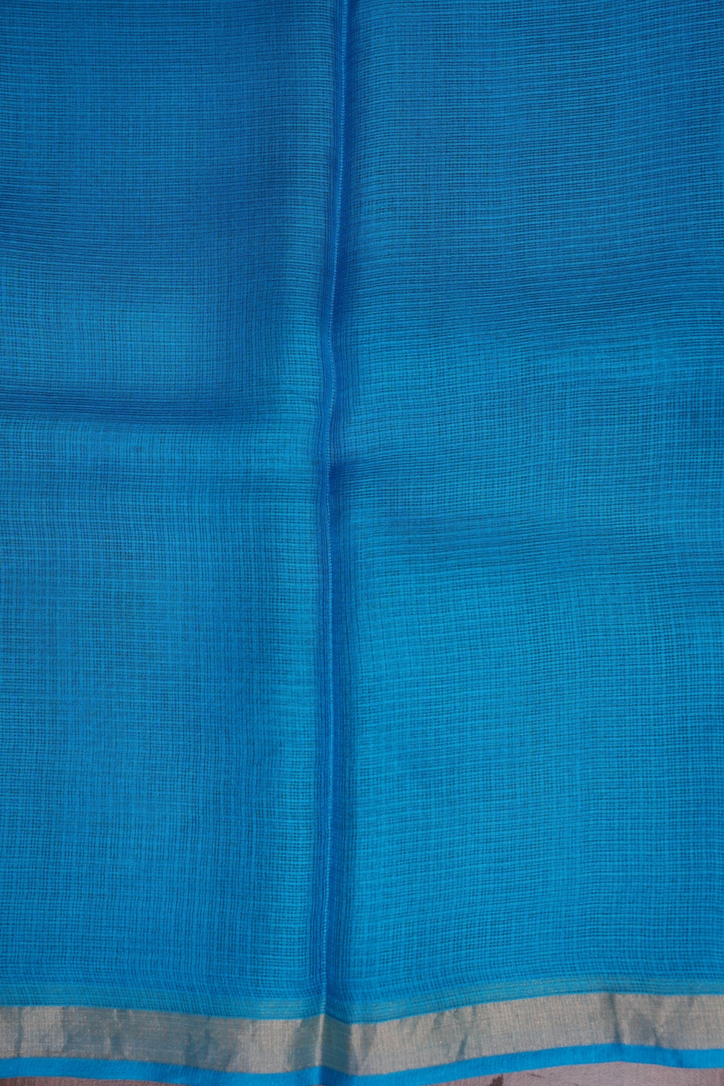 Silk Kota Plain Saree - Blue