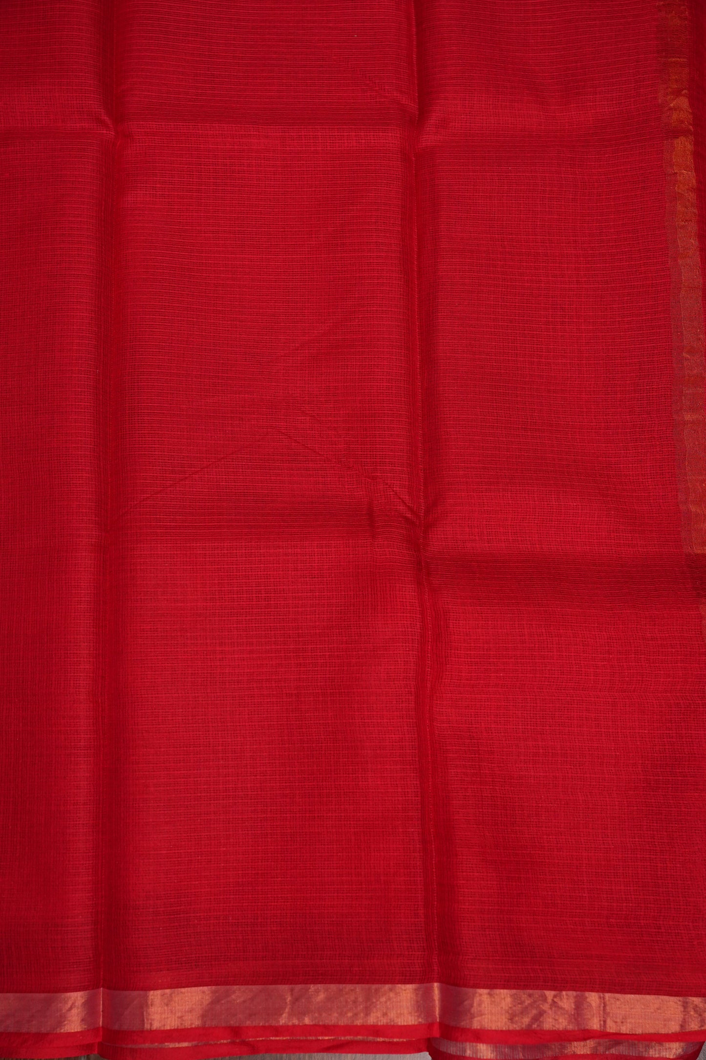 Silk Kota Plain Saree - Red