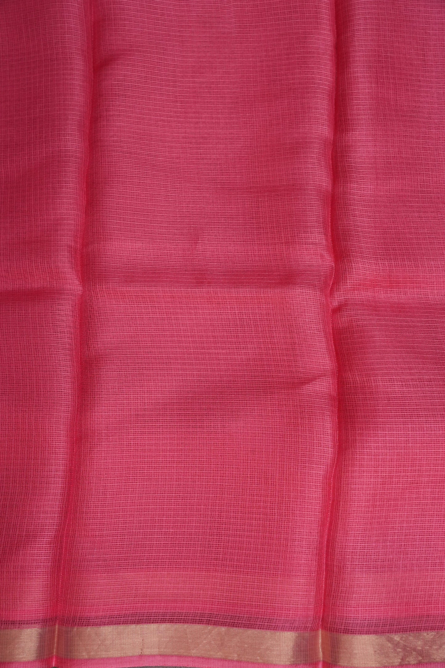 Silk Kota Plain Saree - Candy Pink