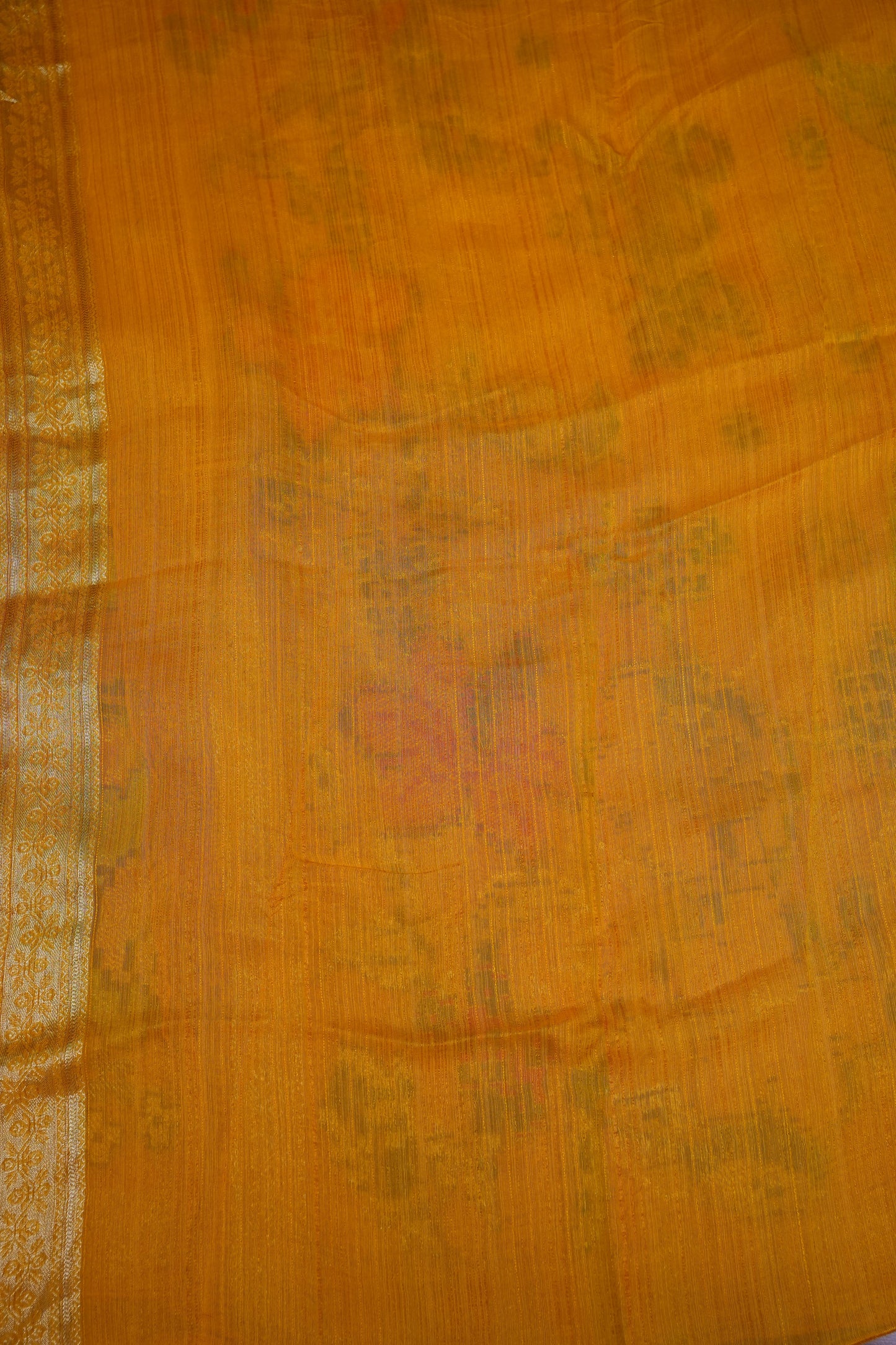 Soft Matka Banarasi Saree with Needle Design Work β Mustard Yellow
