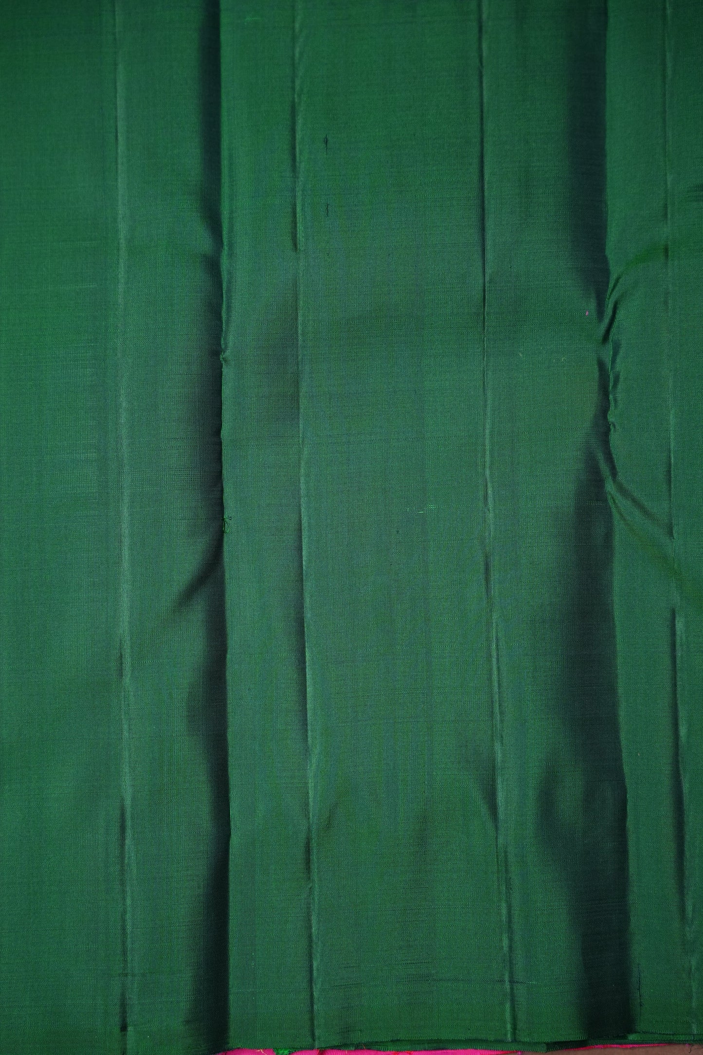 Rani Pink & Green Pure Kanchipuram Silk Saree with Zari Checks Pallu | Silk Mark Certified