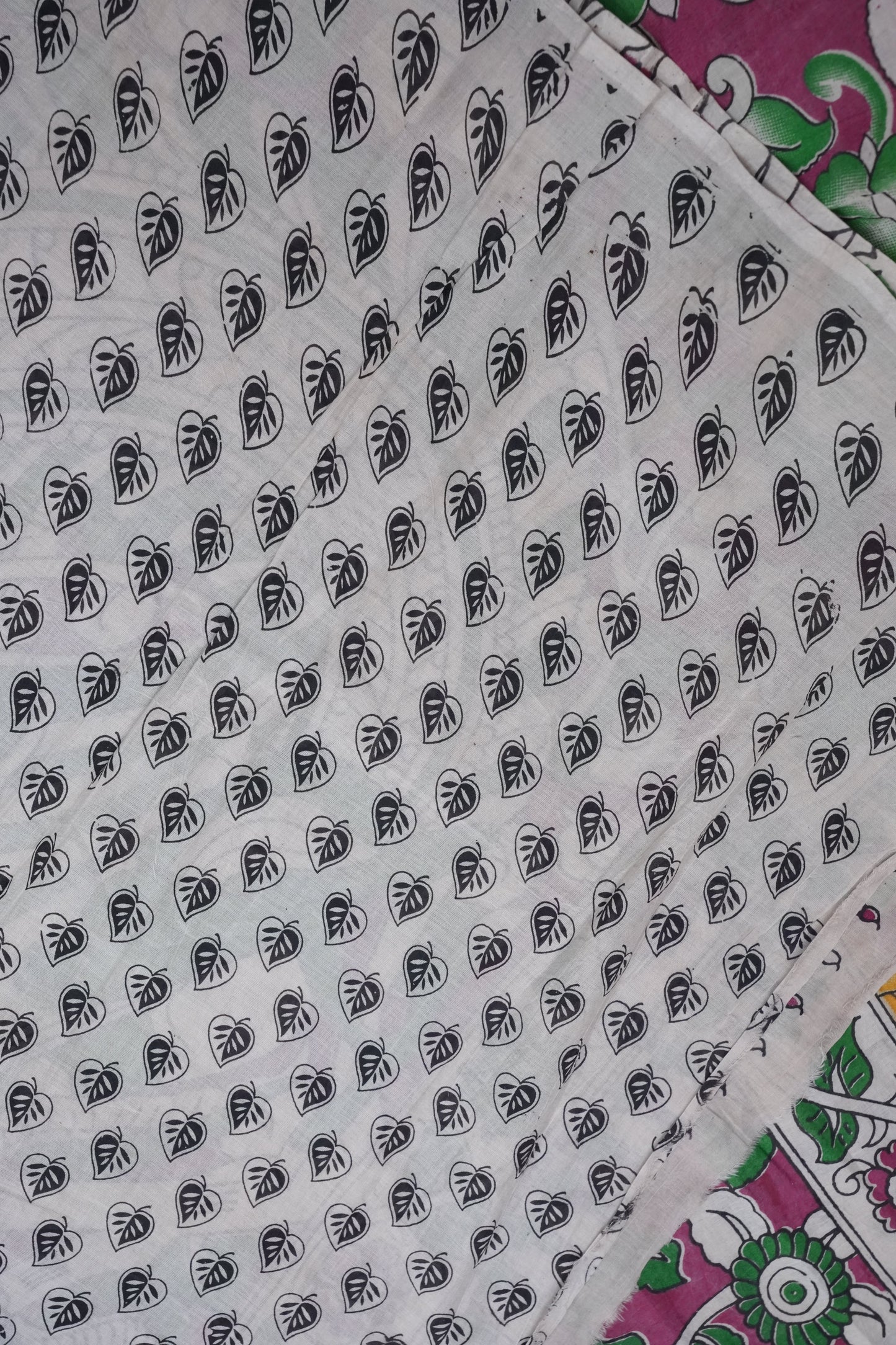 Pure Cotton Saree with Digital Kalamkari Prints - Pink & White