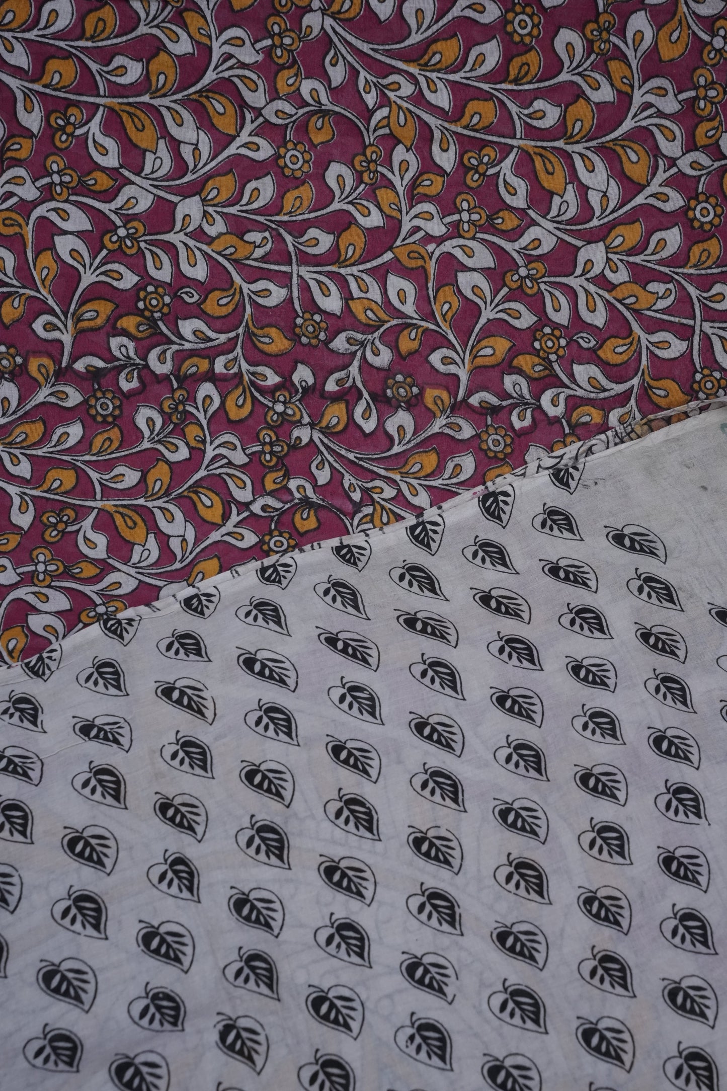Pure Cotton Saree with Digital Kalamkari Prints - Magenta
