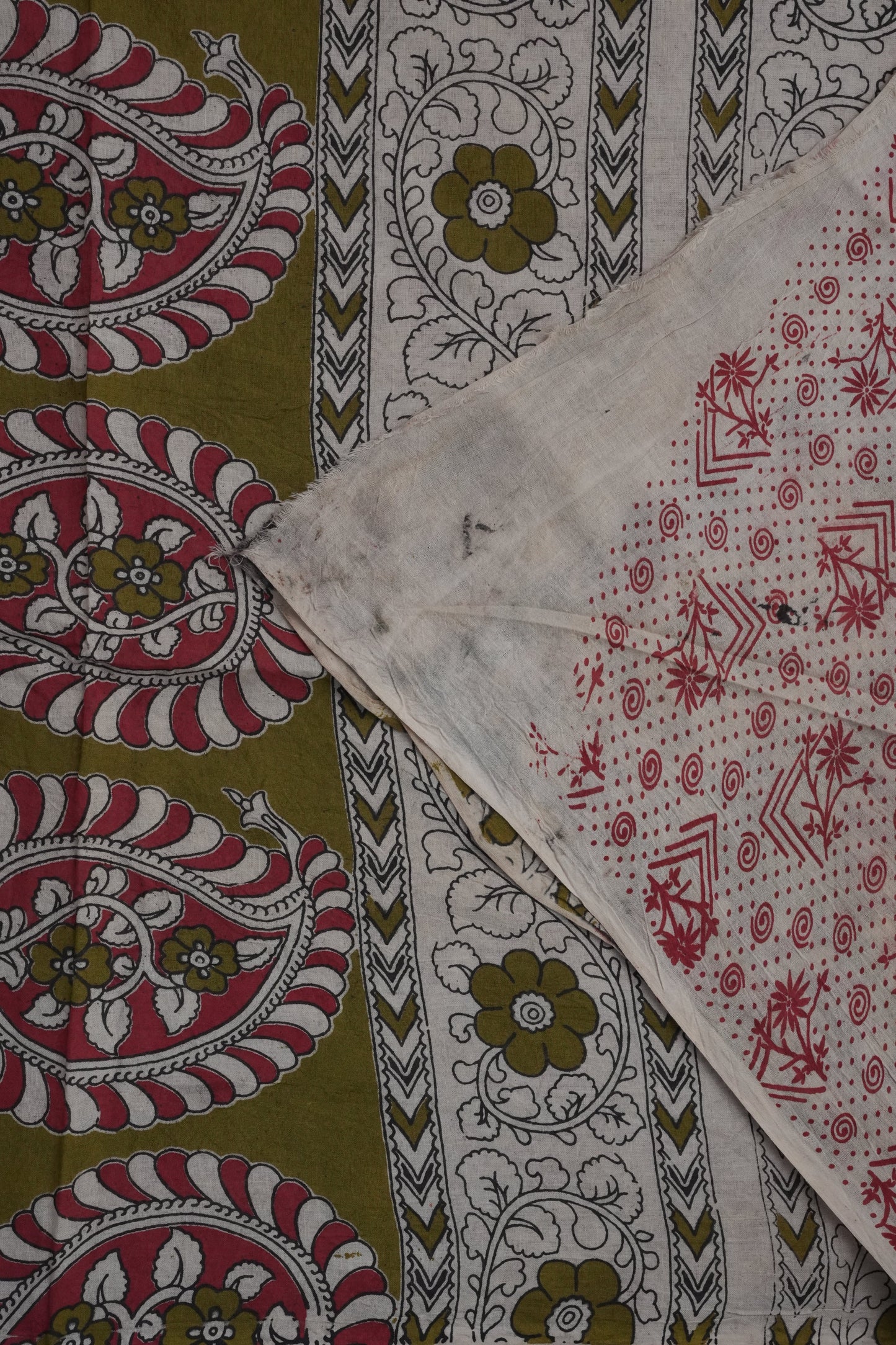 Pure Cotton Saree with Digital Kalamkari Prints – Royal Purple & Blue