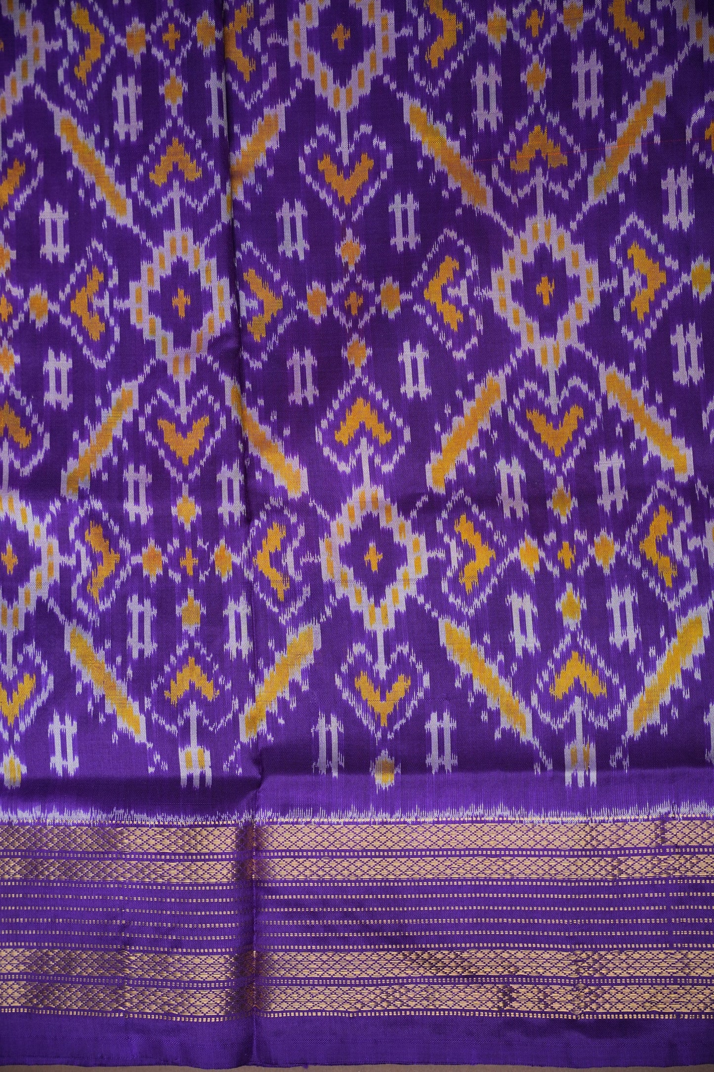 Pure Ikkat Soft Silk Saree - Purple & Pink
