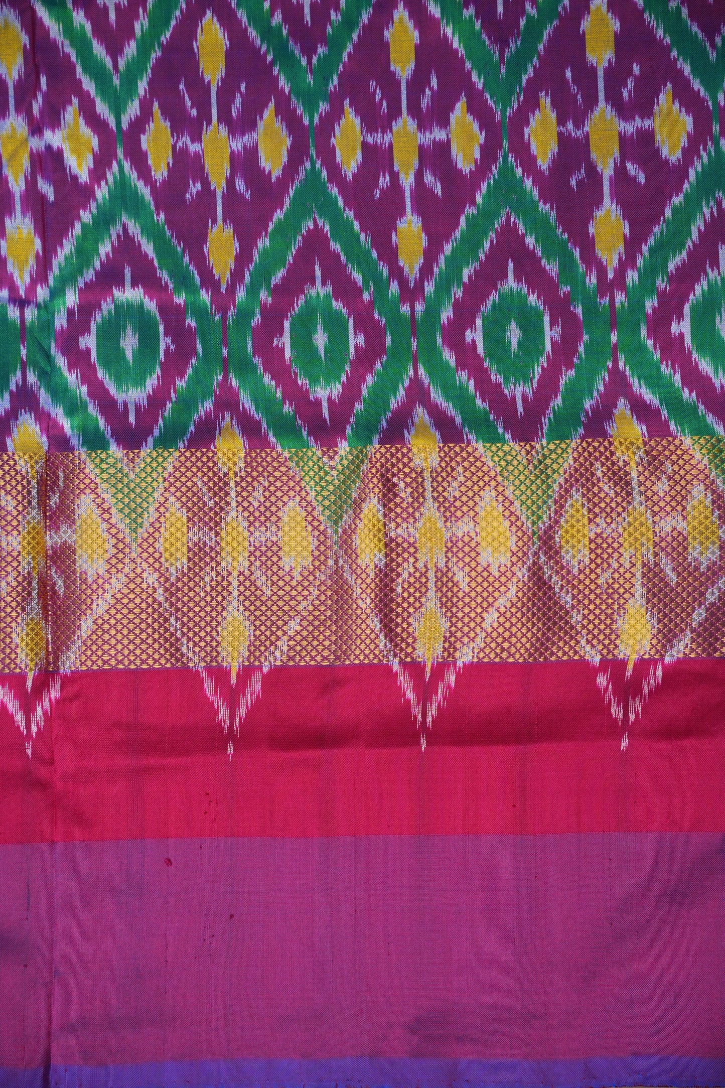 Pure Ikkat Soft Silk Saree - Yellow