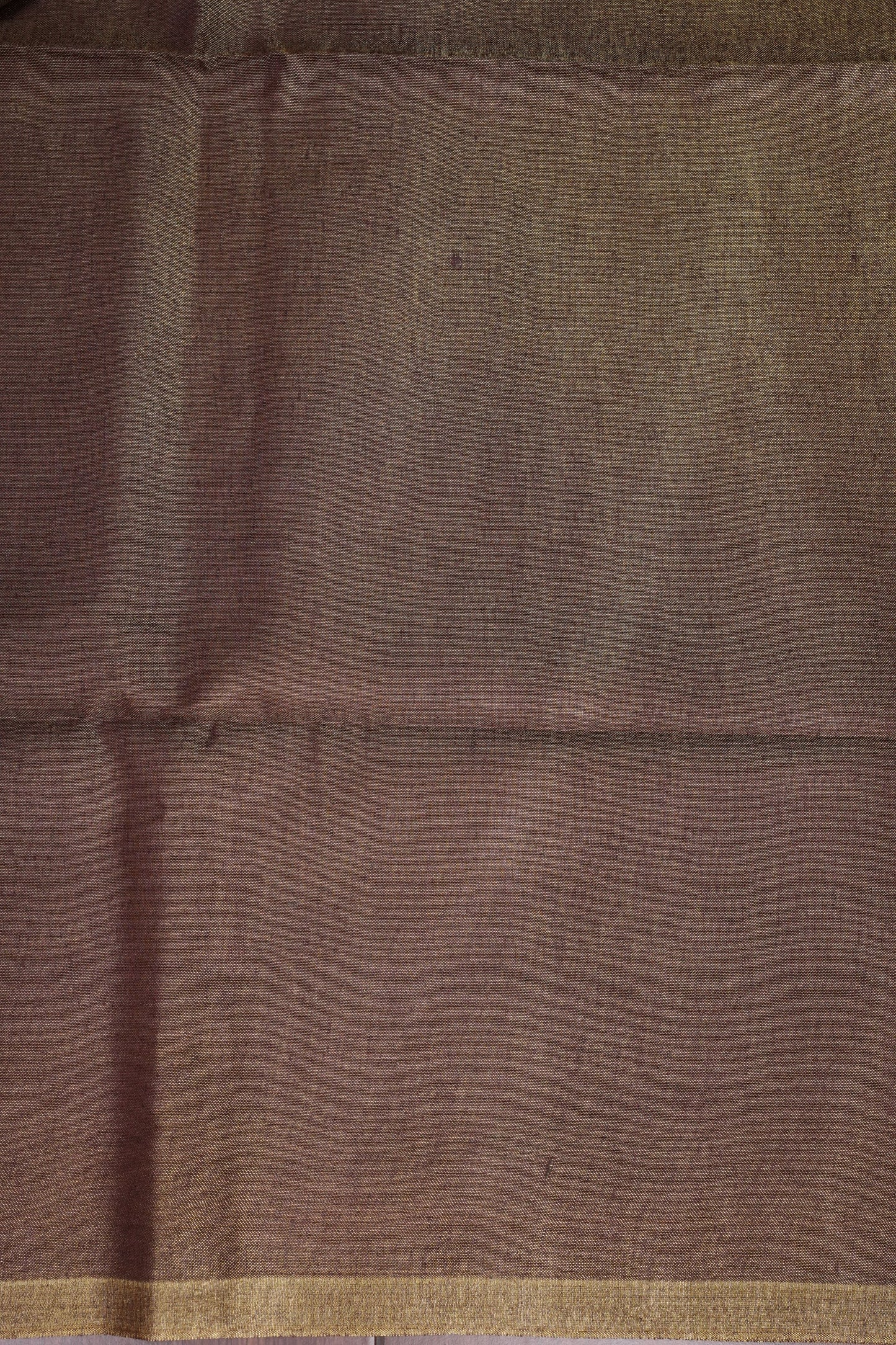 Mocha Brown & Antique Gold Tissue Linen Saree