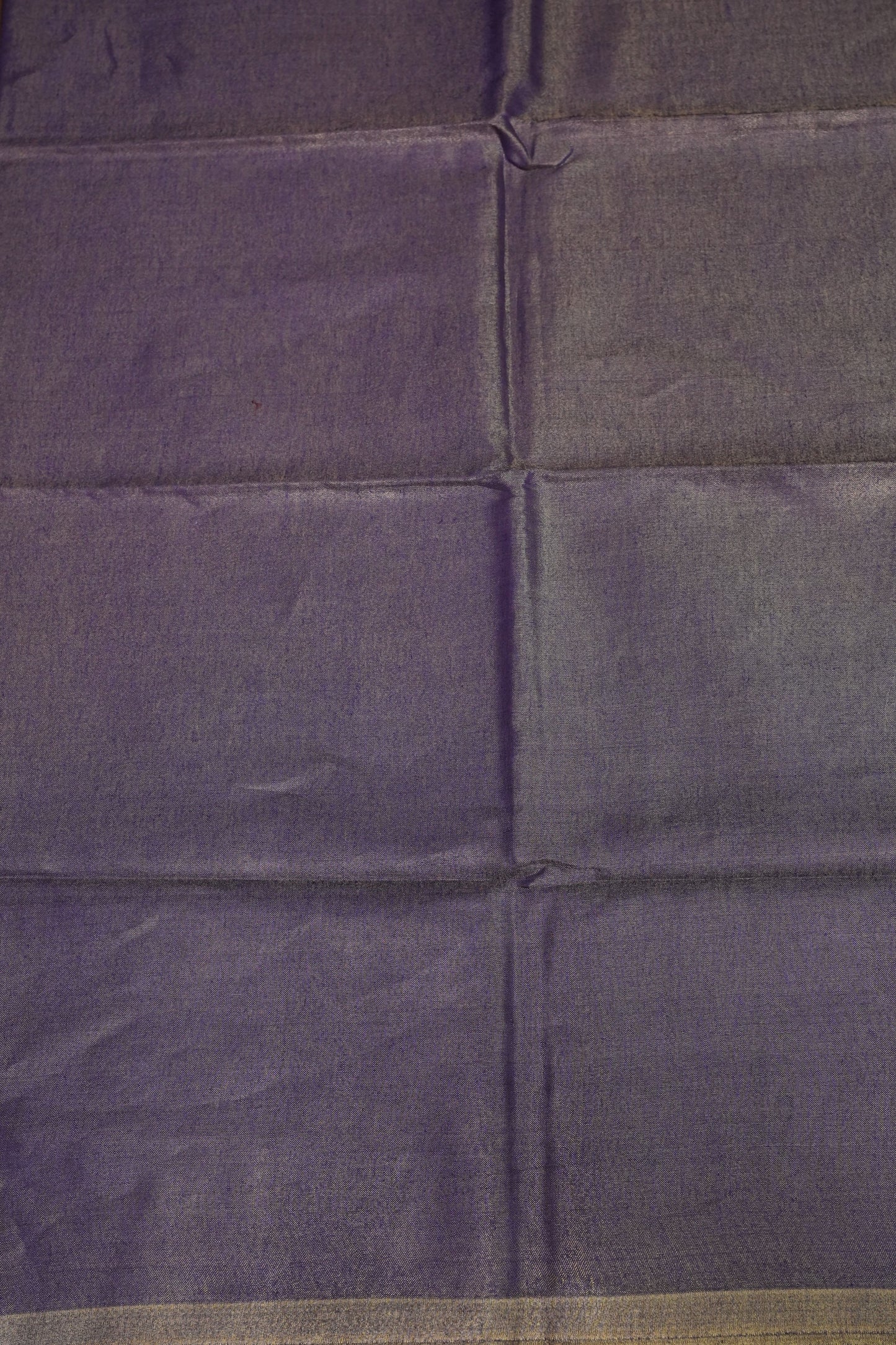 Violet Tissue Linen Saree with Gold Piping Border