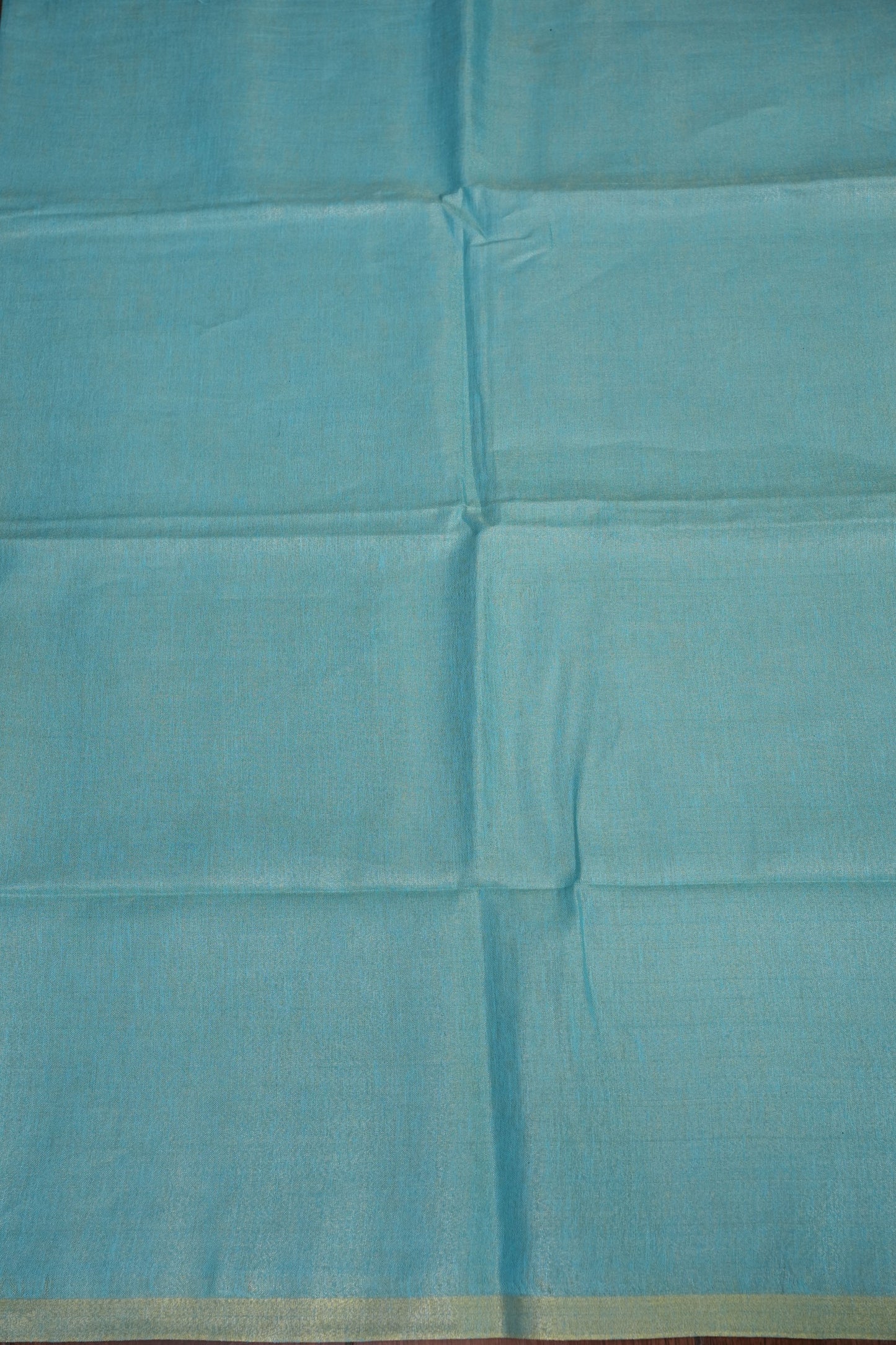 Sky Blue & Soft Gold Tissue Linen Saree