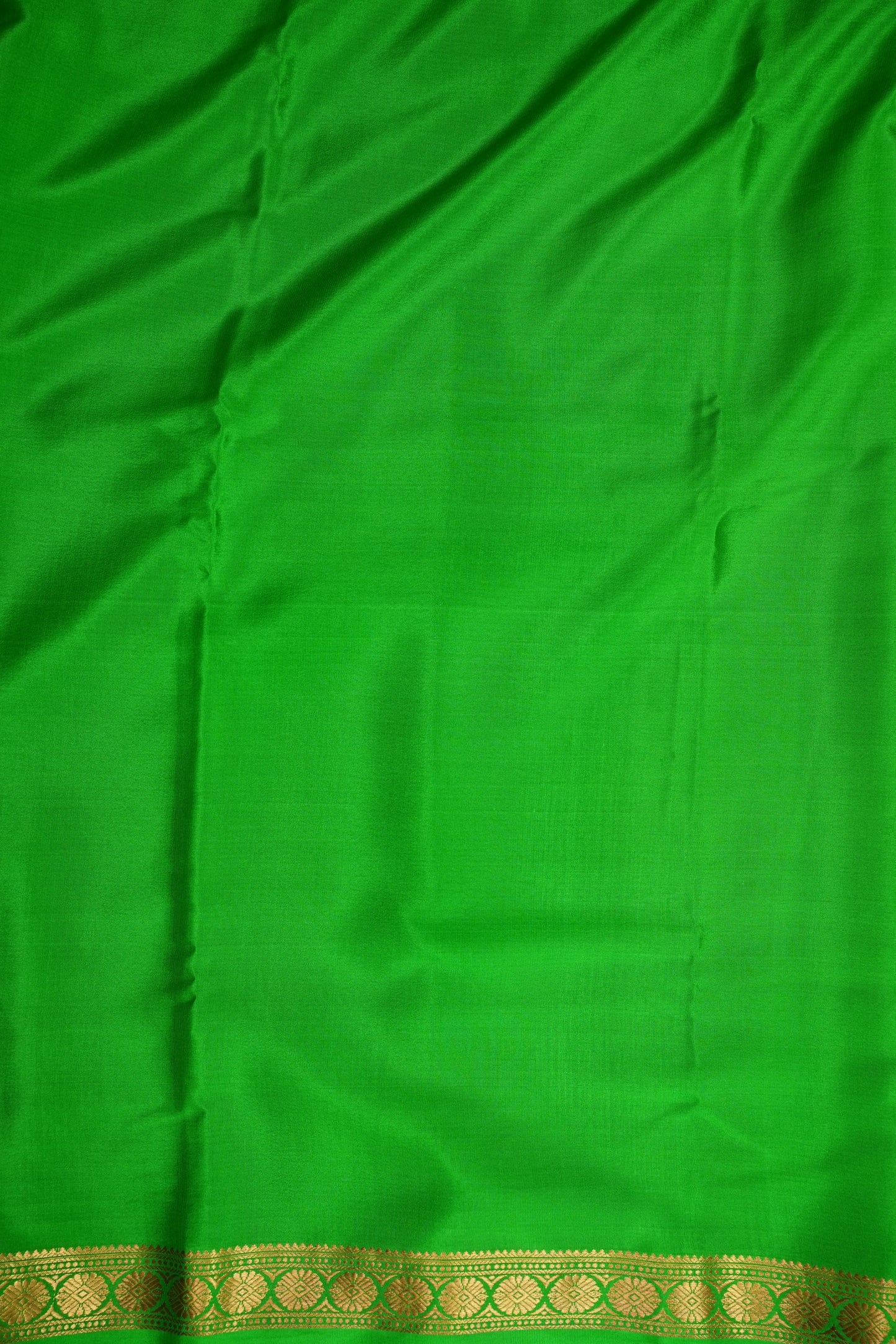 Shibori Tie & Dye Pure Crepe Mysore Silk Saree - Leaf Green