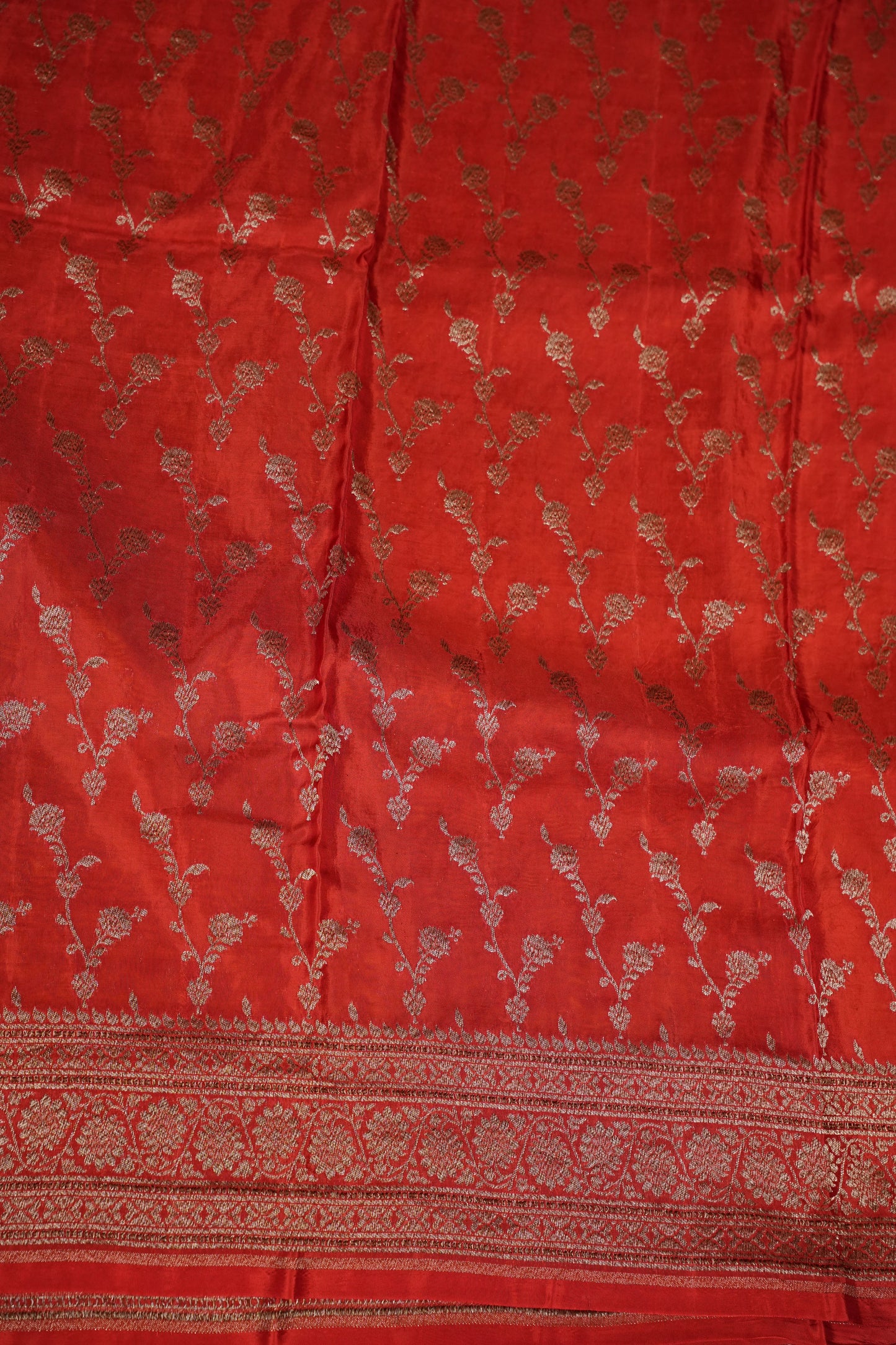 Pure Georgette Banarasi Silk Saree β Mustard Yellow with Rich Red Zari Border