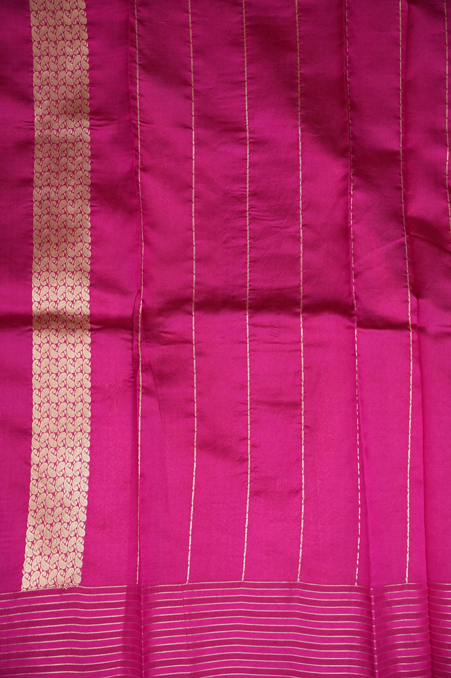 PURE MANGO SILK SAREE – RANI PINK WITH DUAL-TONE FLORAL ZARI VINES