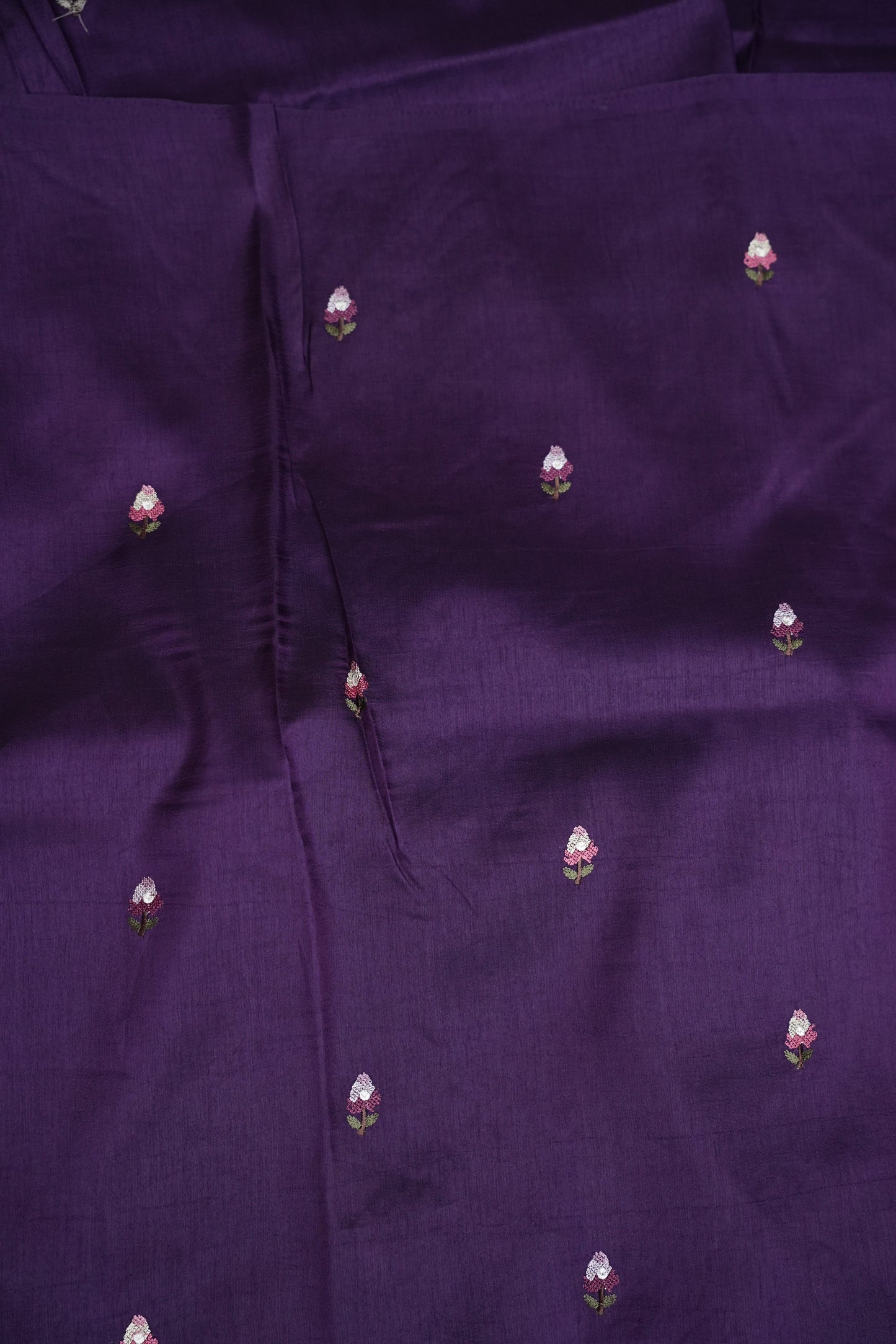 Party Wear Embroidered Soft Organza Saree – Royal Purple Floral Elegance