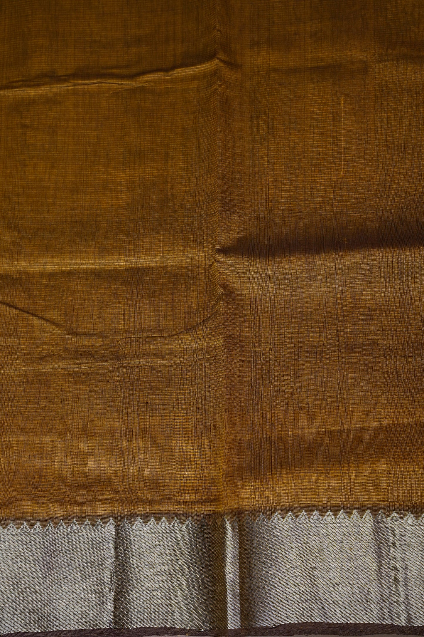 Mangalagiri Silk Cotton Saree - Burnt Mustard