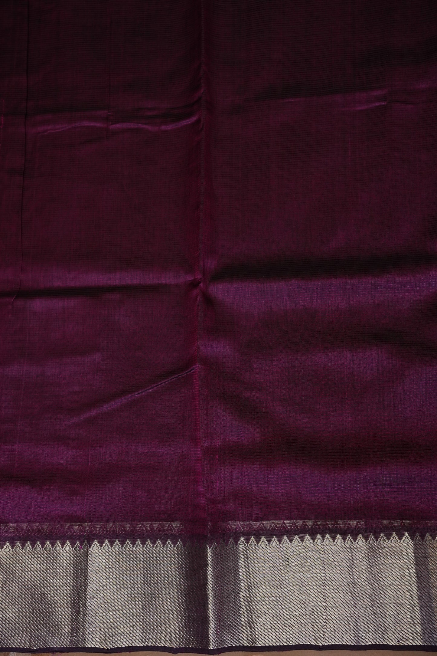 Mangalagiri Silk Cotton Saree - Rich Plum
