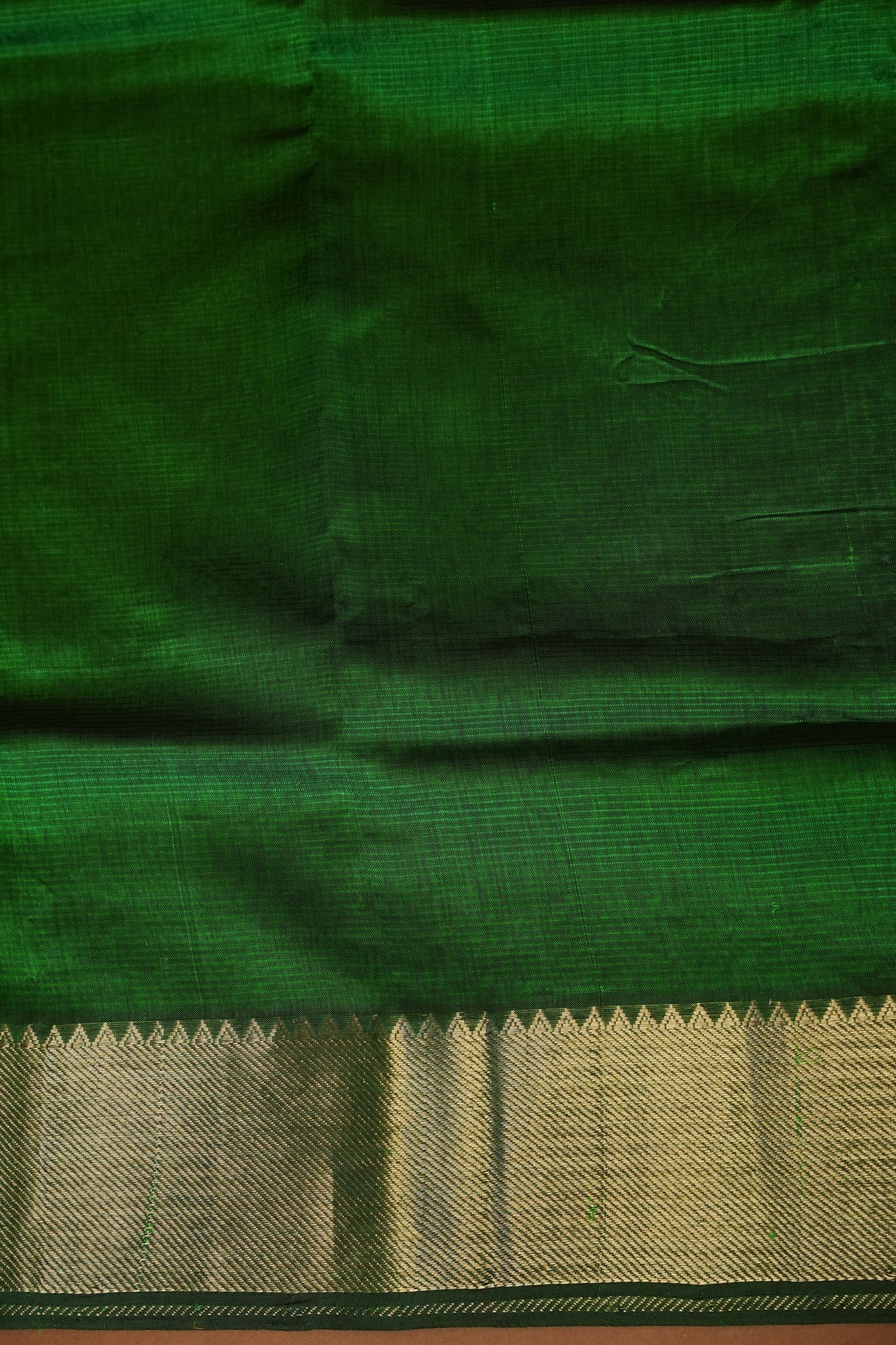 Mangalagiri Silk Cotton Saree - Rich Emerald Green
