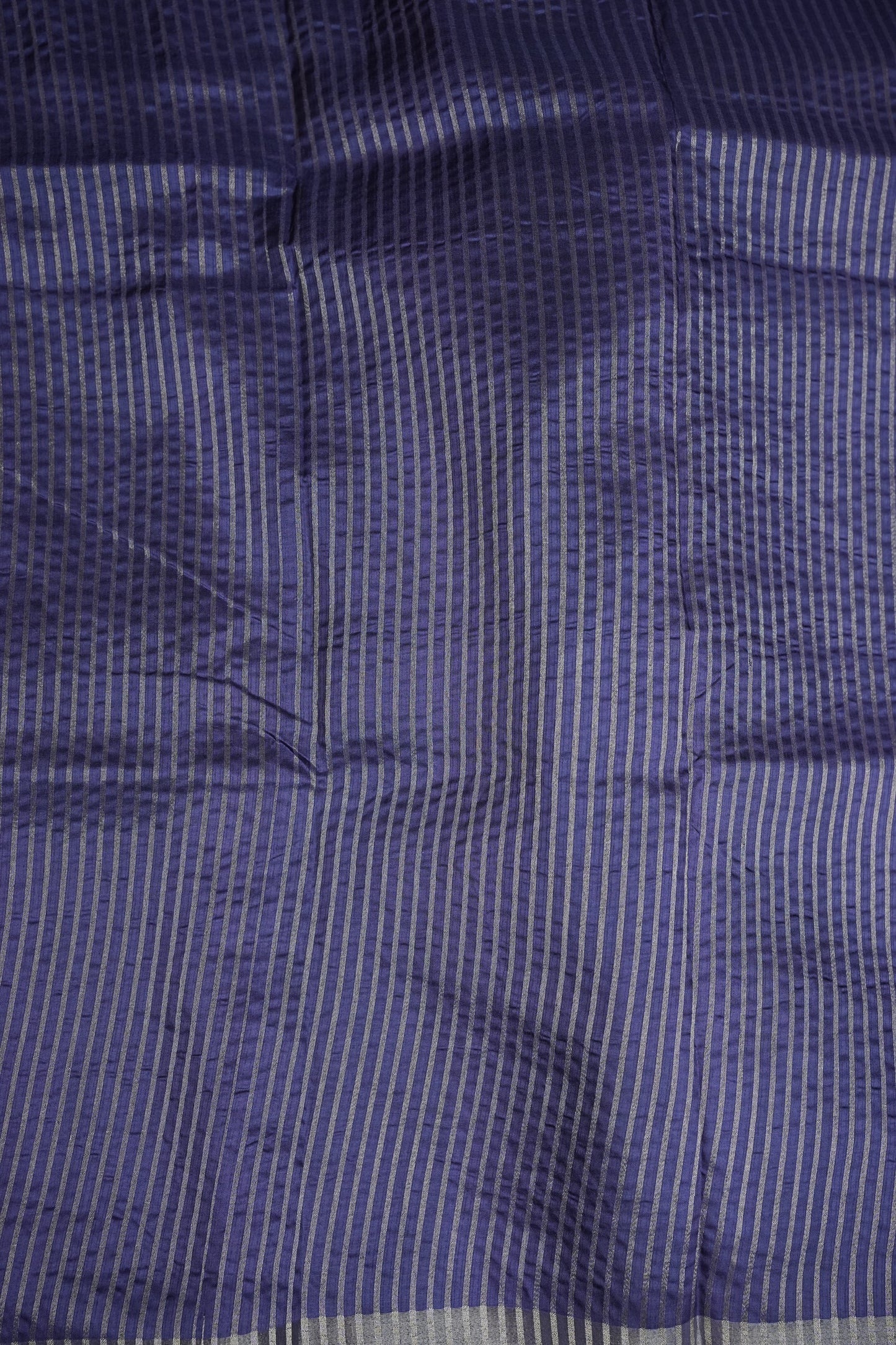 Semi Raw Silk Floral Print Saree β Midnight Blue