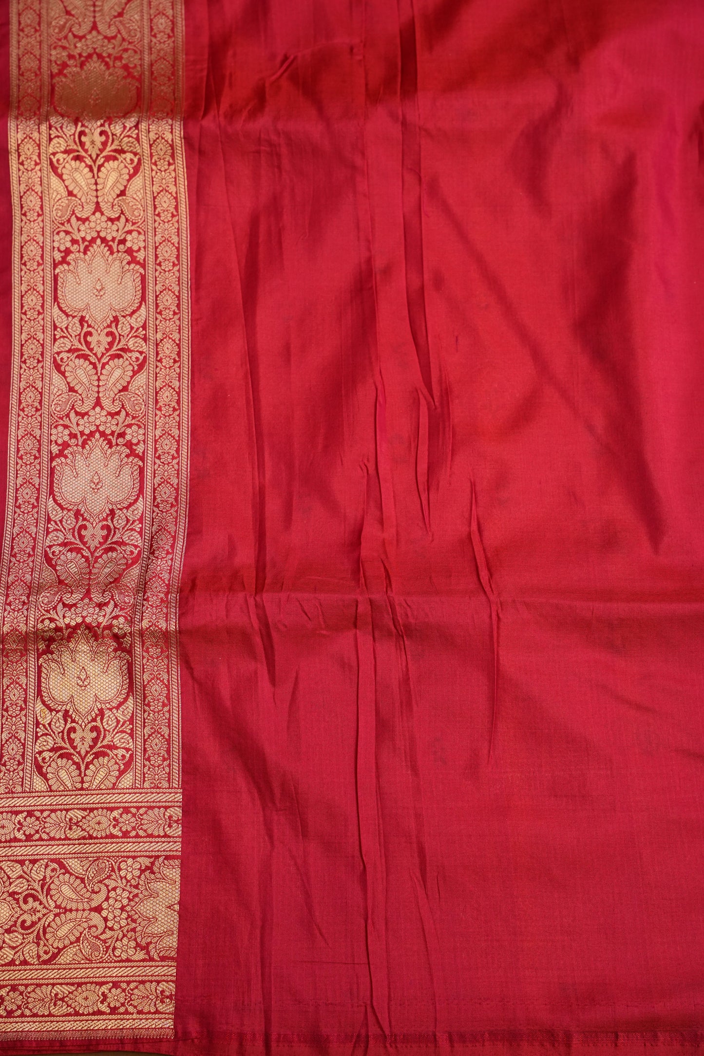 Pure Handloom Silk Katan Banaras Saree - Red|Silk Mark Certified