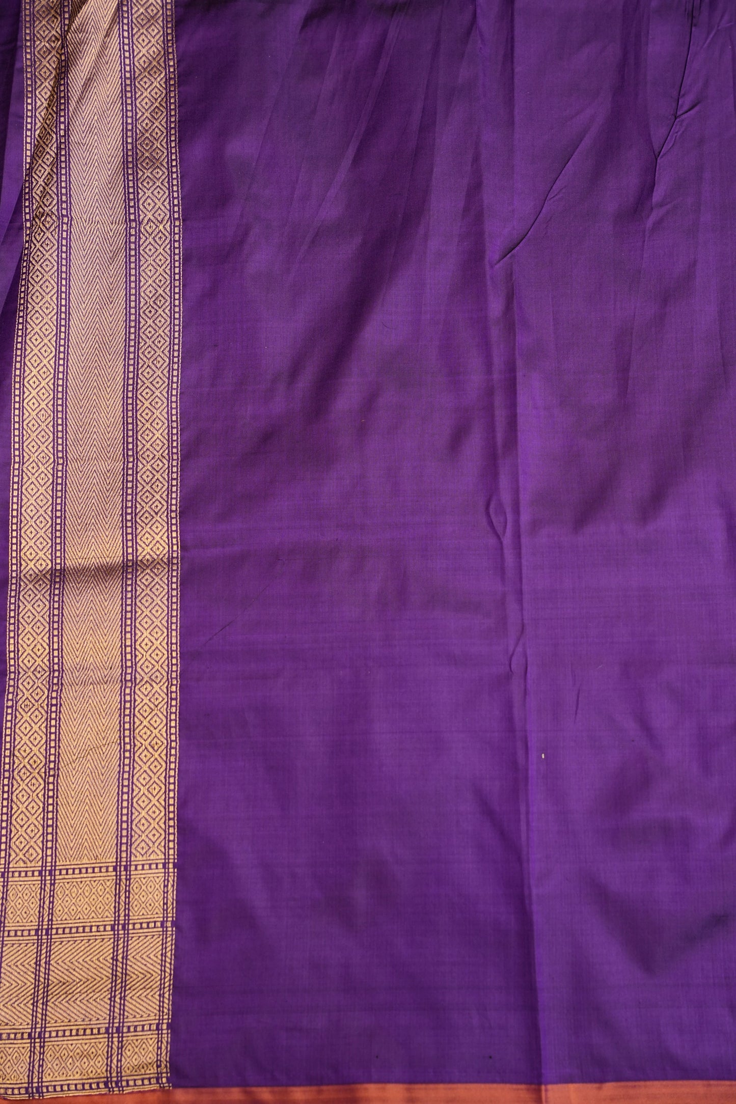 Pure Handloom Silk Katan Banaras Saree - Royal Purple|Silk Mark Certified