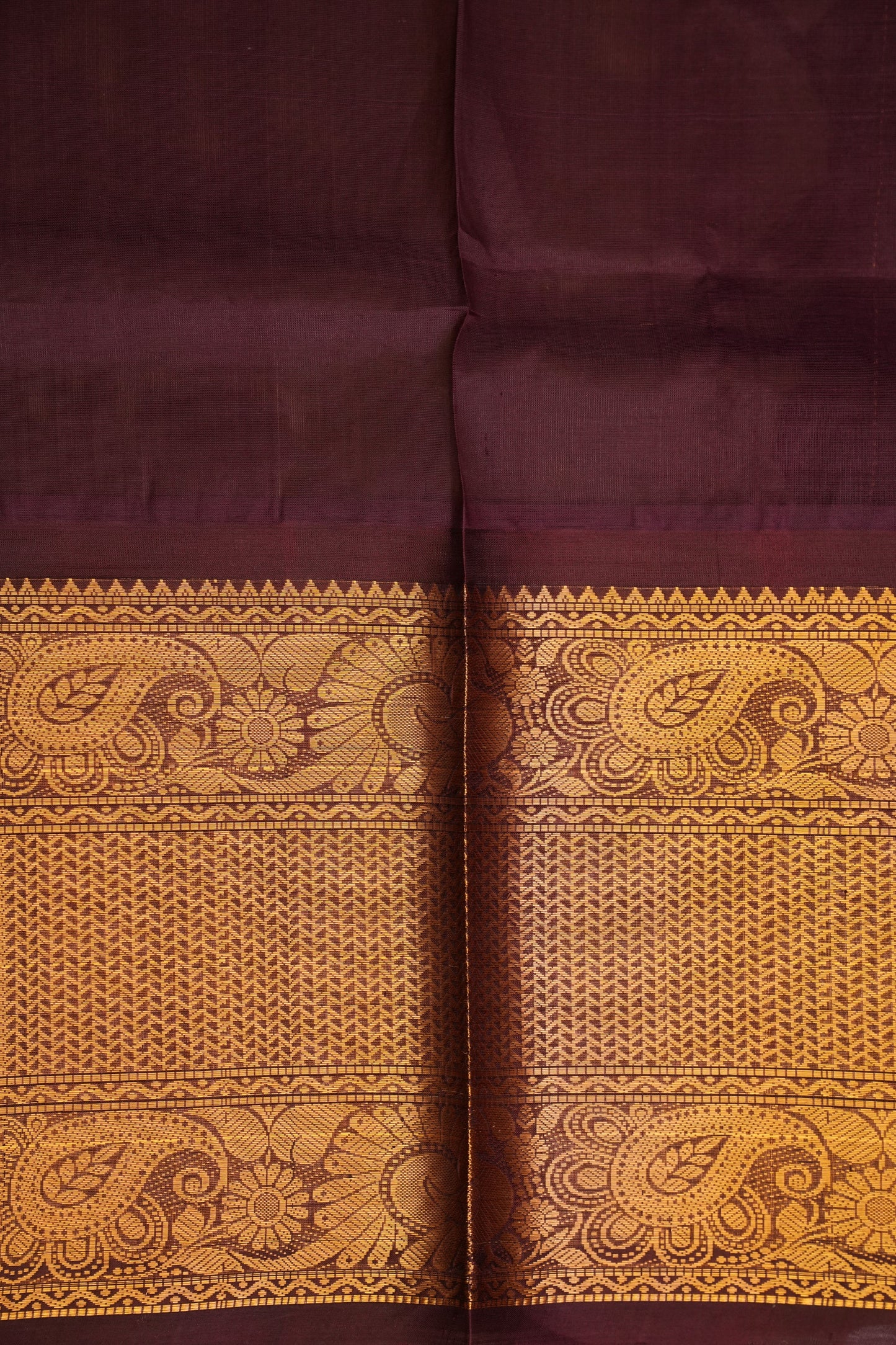 Pure Kuppadam Silk Cotton Saree - Pistachio Green & Coffee